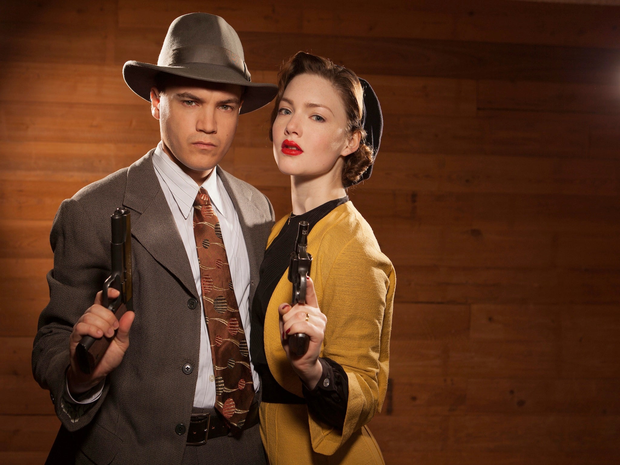 Emile Hirsch and Holliday Grainger as Bonnie and Clyde in the new TV miniseries