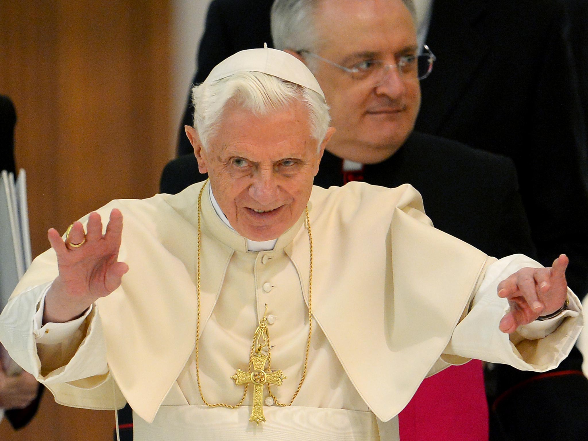 Pope Benedict XVI back in January last year, a month before he stepped down