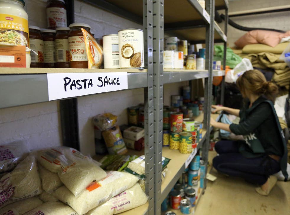 Food bank operators report that people in low-paid work are turning up during their lunch breaks seeking help