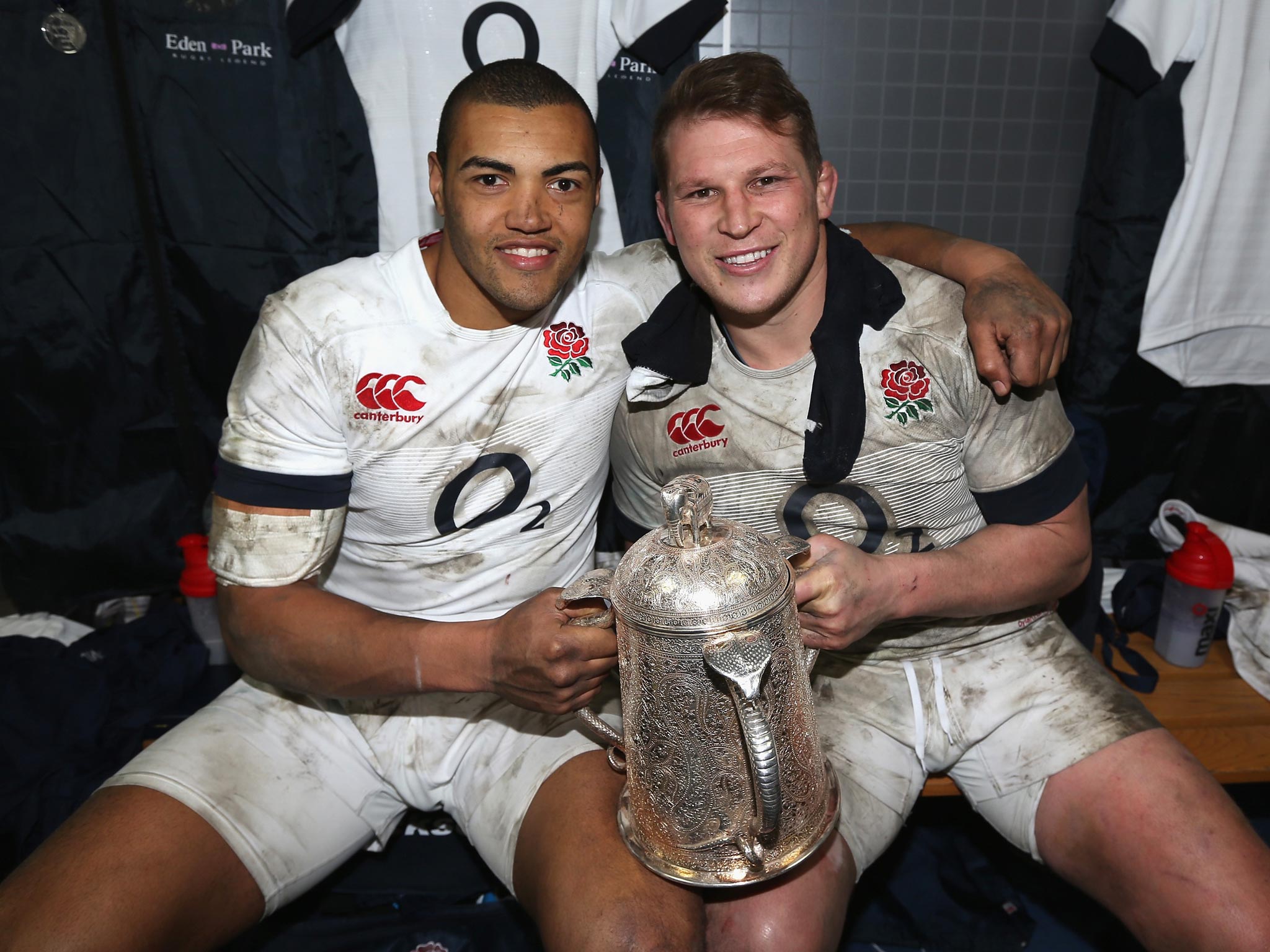 Dylan Hartley (right) is glad to see ‘no holding back’ by England’s youngsters
