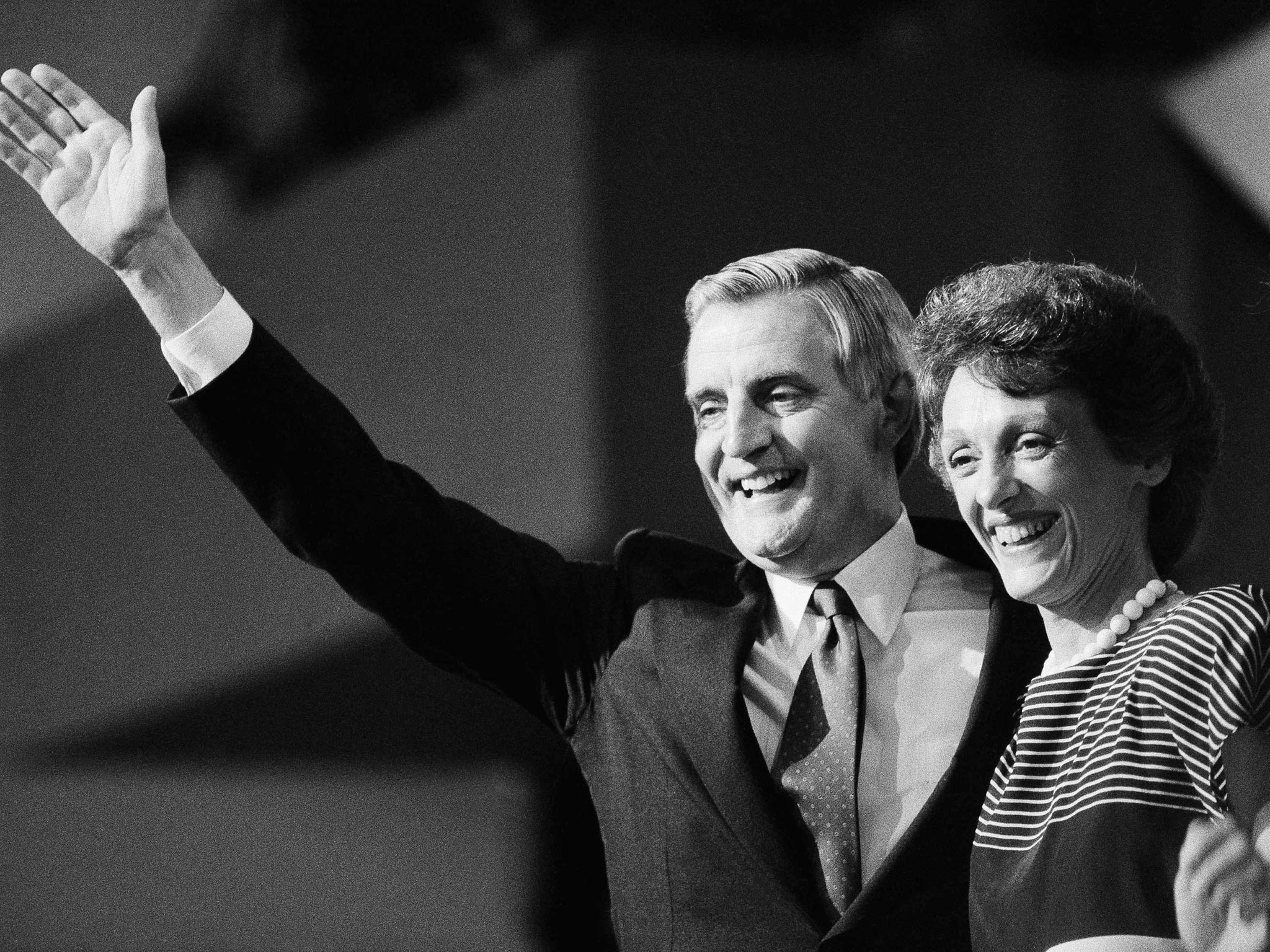 Mondale and her husband Walter on the presidential campaign trail in 1984