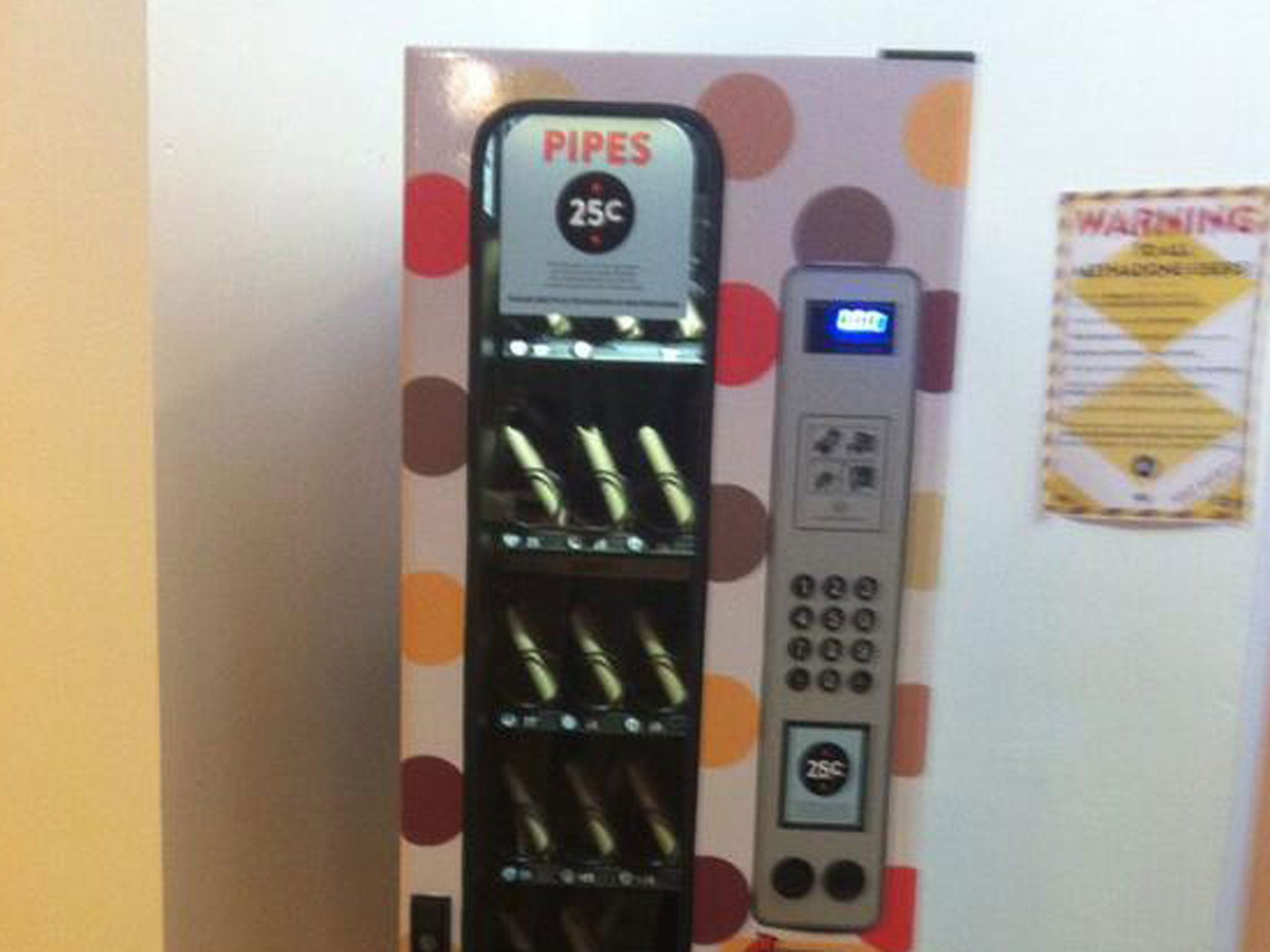 Crack pipe vending machine