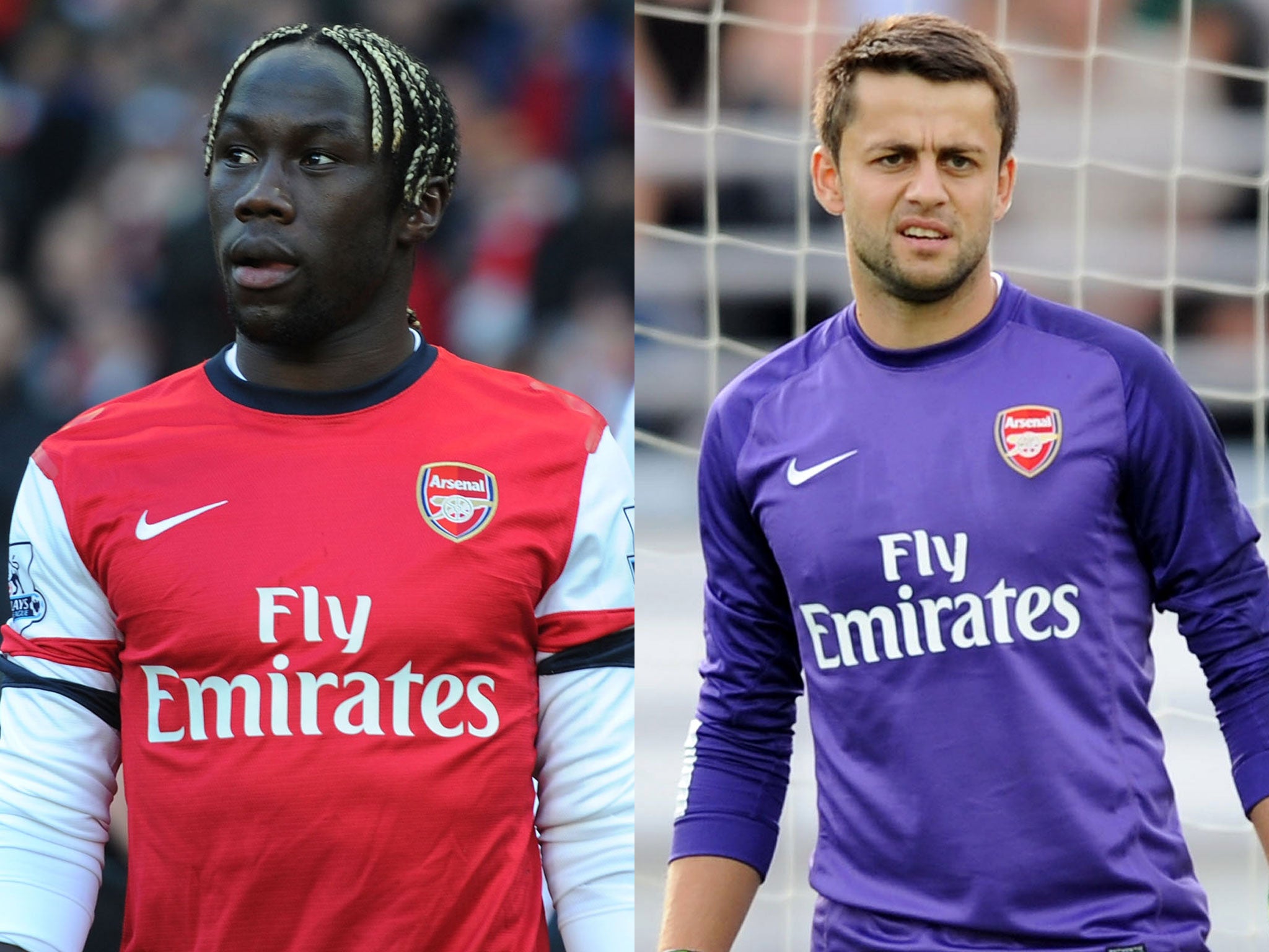 Bacary Sagna and Lukas Fabianski