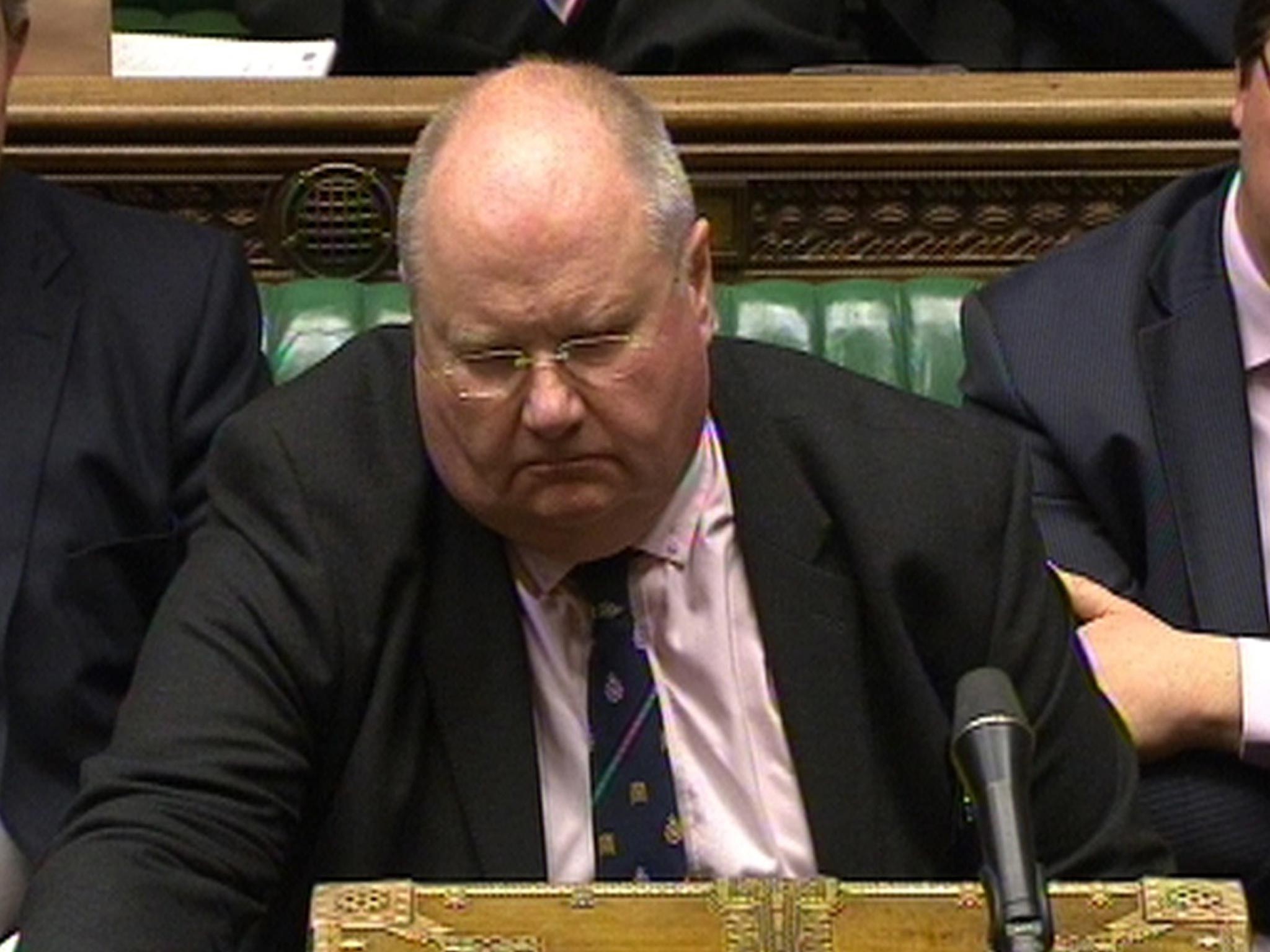 Communities Secretary Eric Pickles, answers an urgent question on the Government's response to the weather crisis, tabled by Labour in the House of Commons