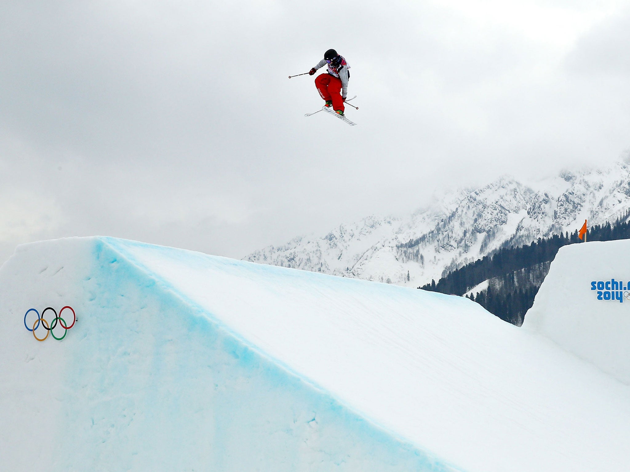 Devin Logan competes in the skiing slopestyle finals