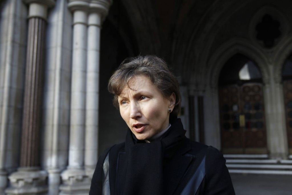 Marina Litvinenko leaves the High Court after the ruling in February
