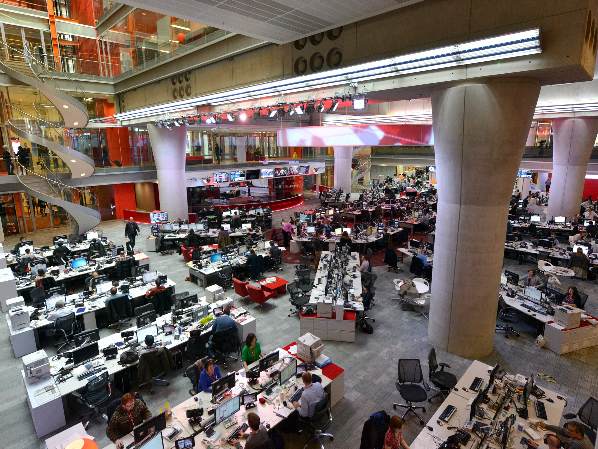 The BBC News room at Broadcasting House - but is it really right of centre?