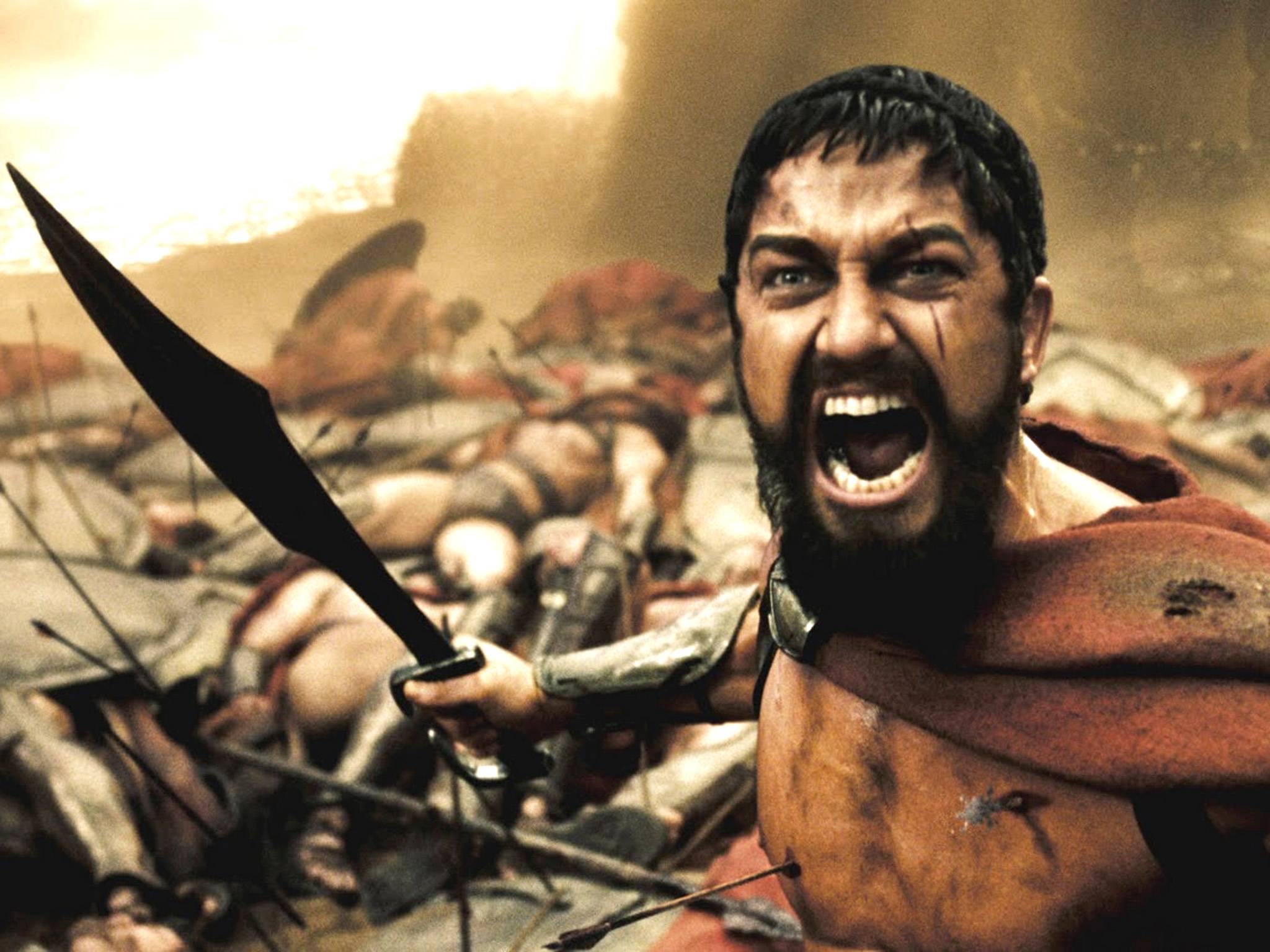 2006's '300', starring Gerard Butler (pictured), included 600 battlefield killings