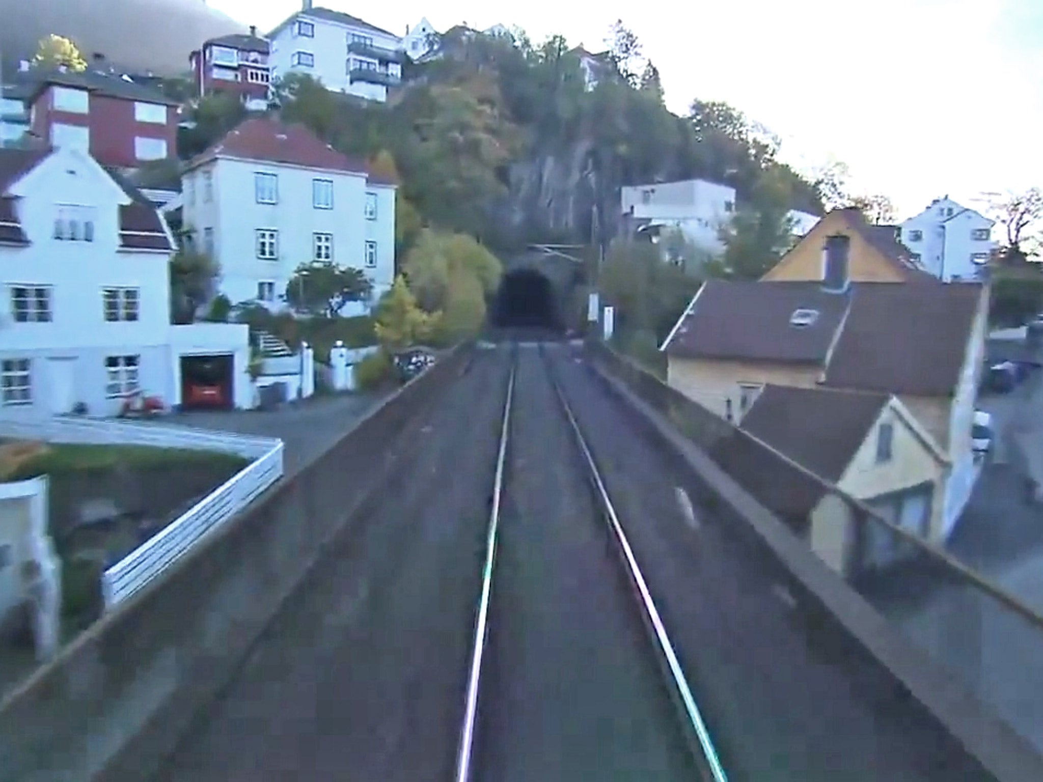 Tunnel vision: a shot from the seven-hour broadcast of a live train journey from Oslo to Bergen
