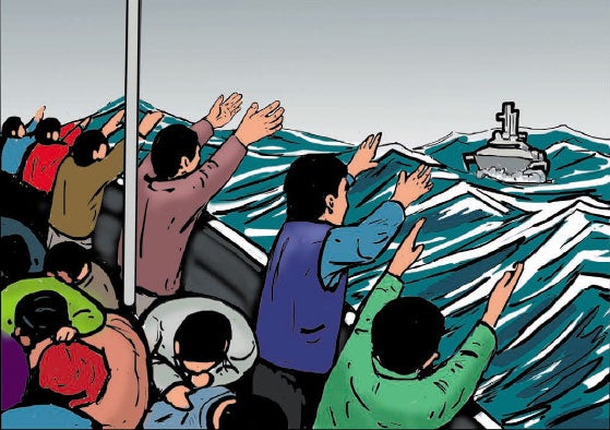A scene from a cartoon by the Australia government reportedly aimed at deterring Afghani asylum seekers