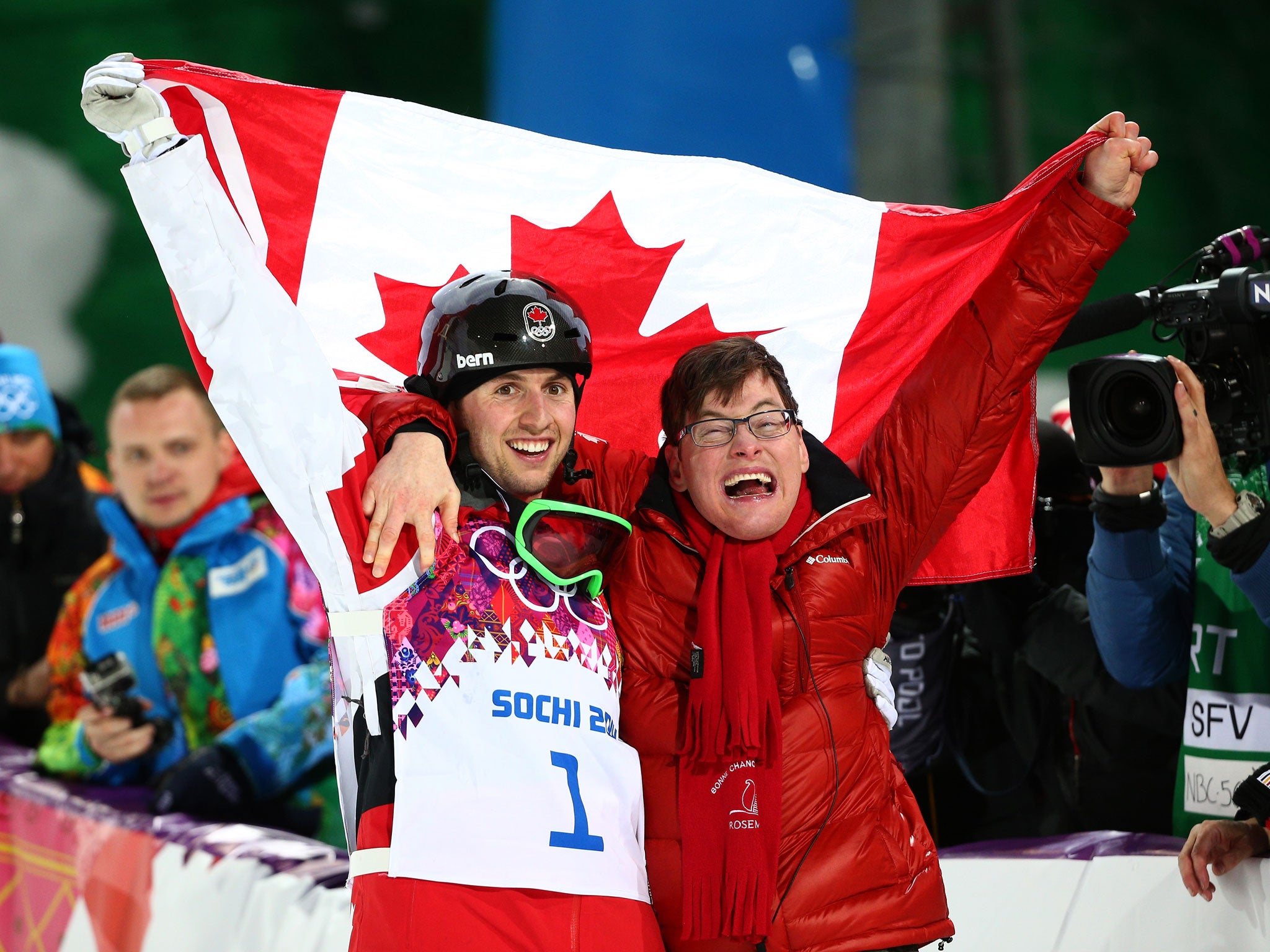 Both Alex and Frederic are pictured in sheer jubilation together after the former's gold medal-winning run