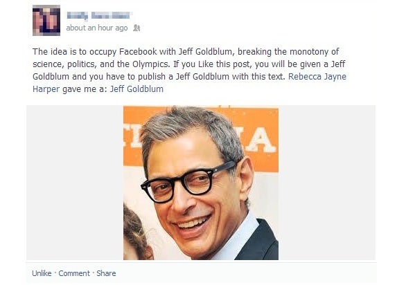Facebook users couldn't resist Jeff Goldblum's winning smile