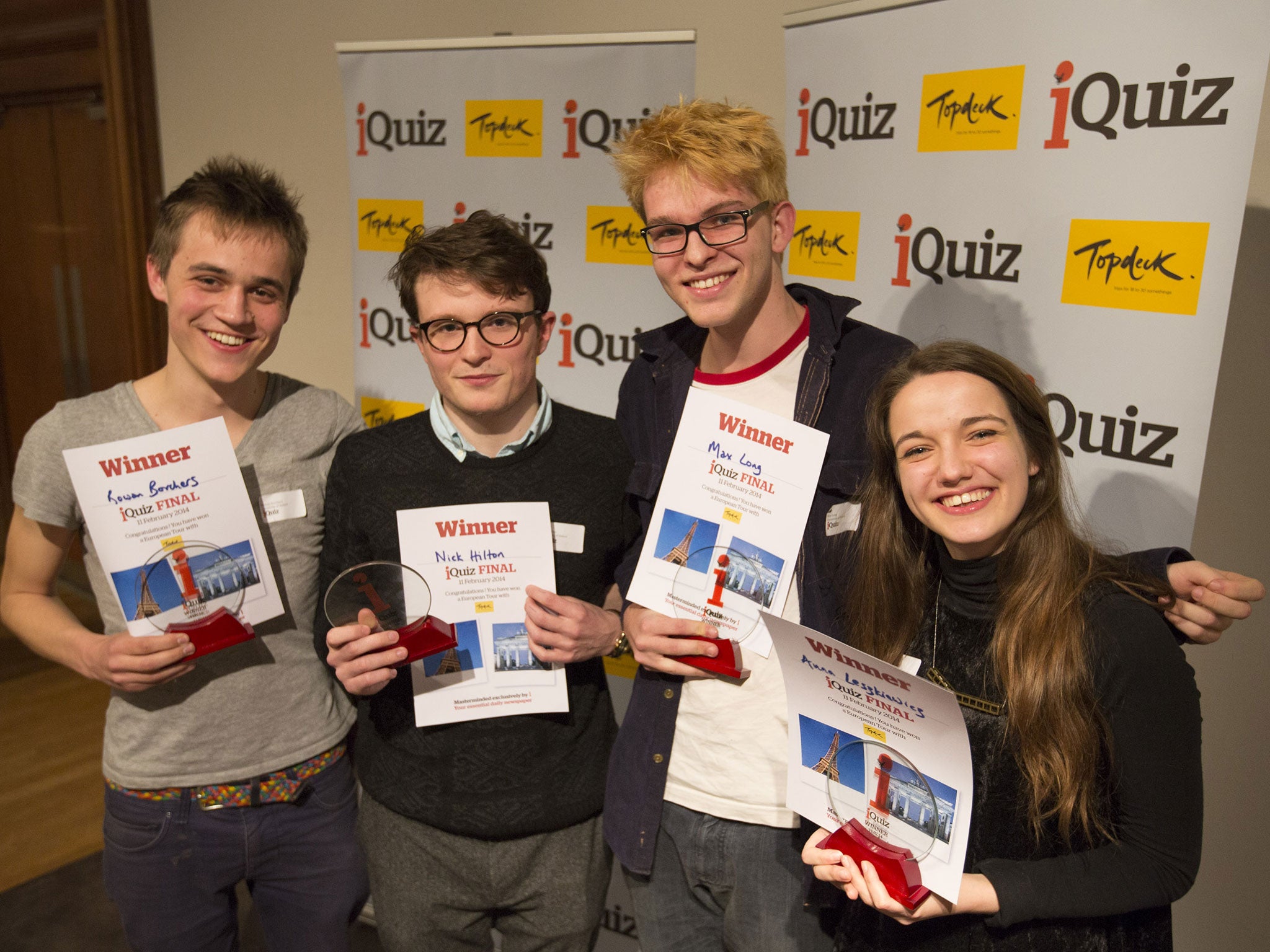 University of Oxford's team "Cherwell A". From left: Rowan Borchers; Nick Hilton; Max Long; Anna Leszkiewicz