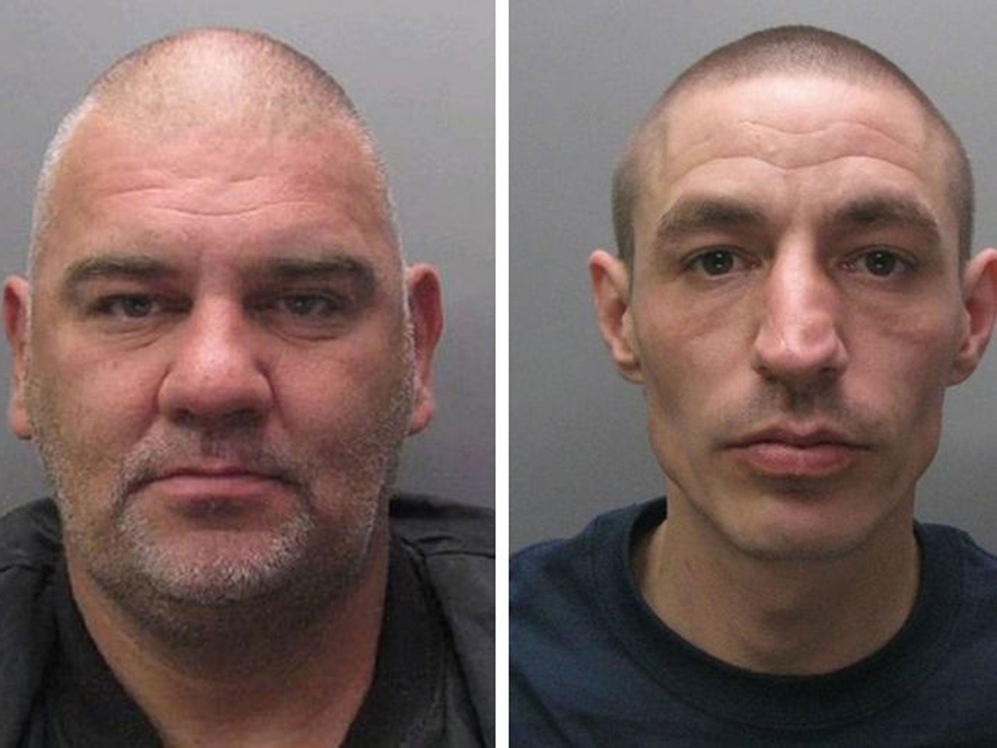 Undated handout photos of (left to right) Gary 'Stretch' Richards, 47, and Leslie Layton, 36, who aided serial killer Joanna Dennehy and have been convicted of further offences relating to her killing spree.