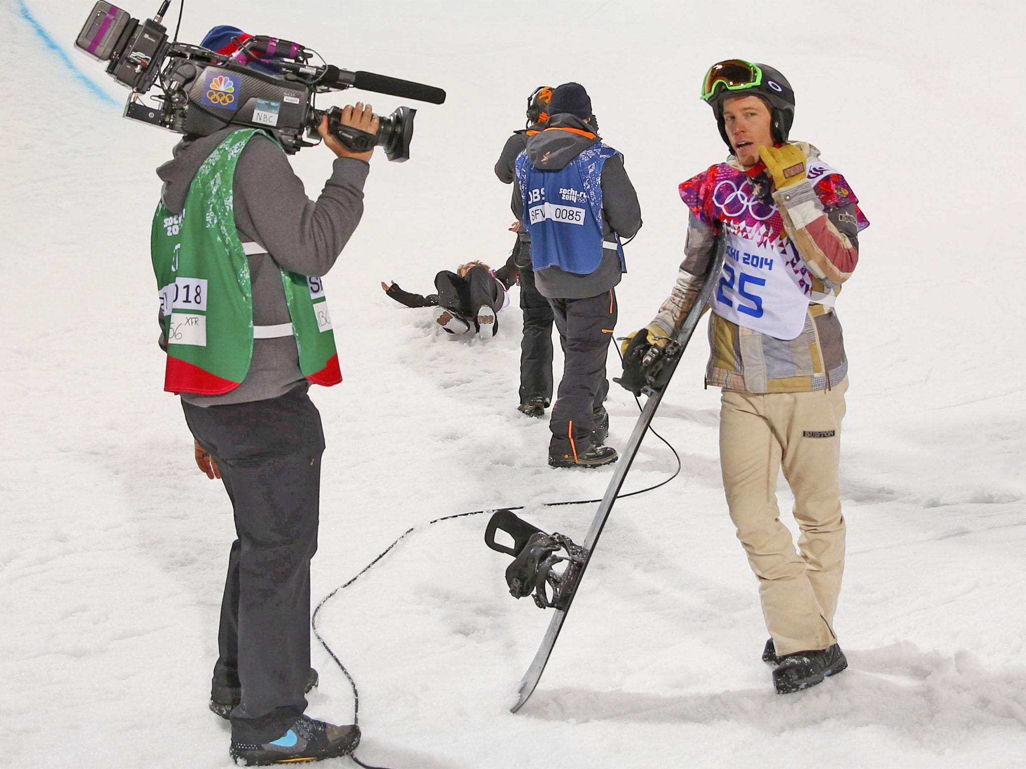 Lone wolf: Shaun White after the final in which he came fourth