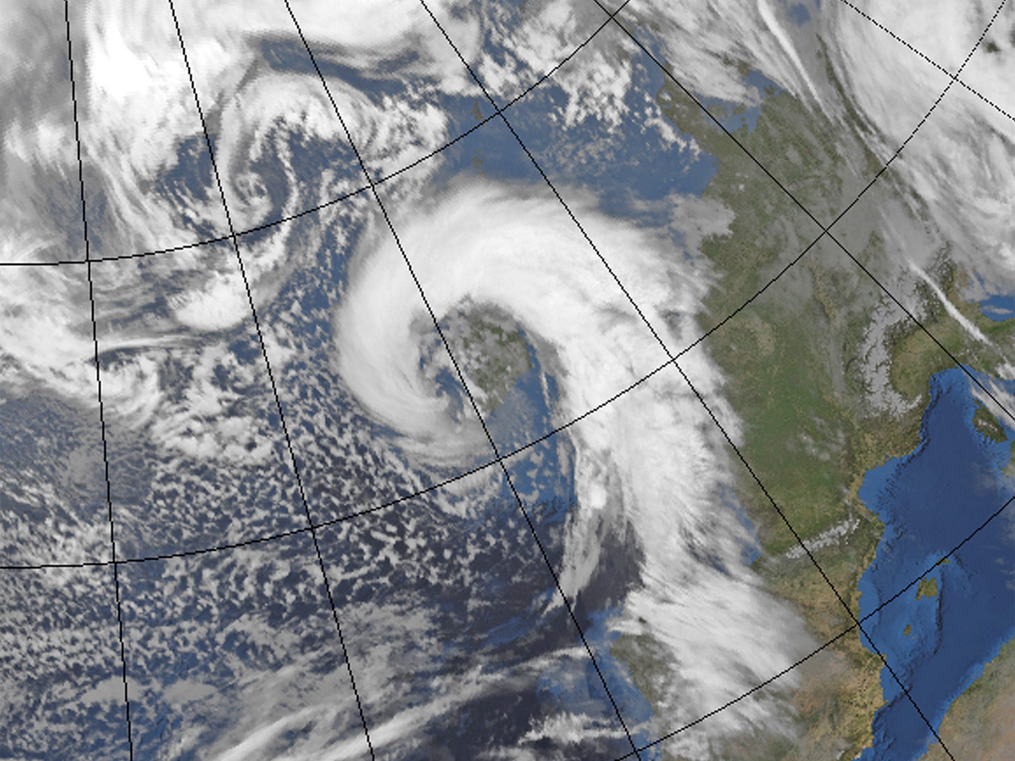 A satellite image issued by the Metoffice taken at 11am on Wednesday