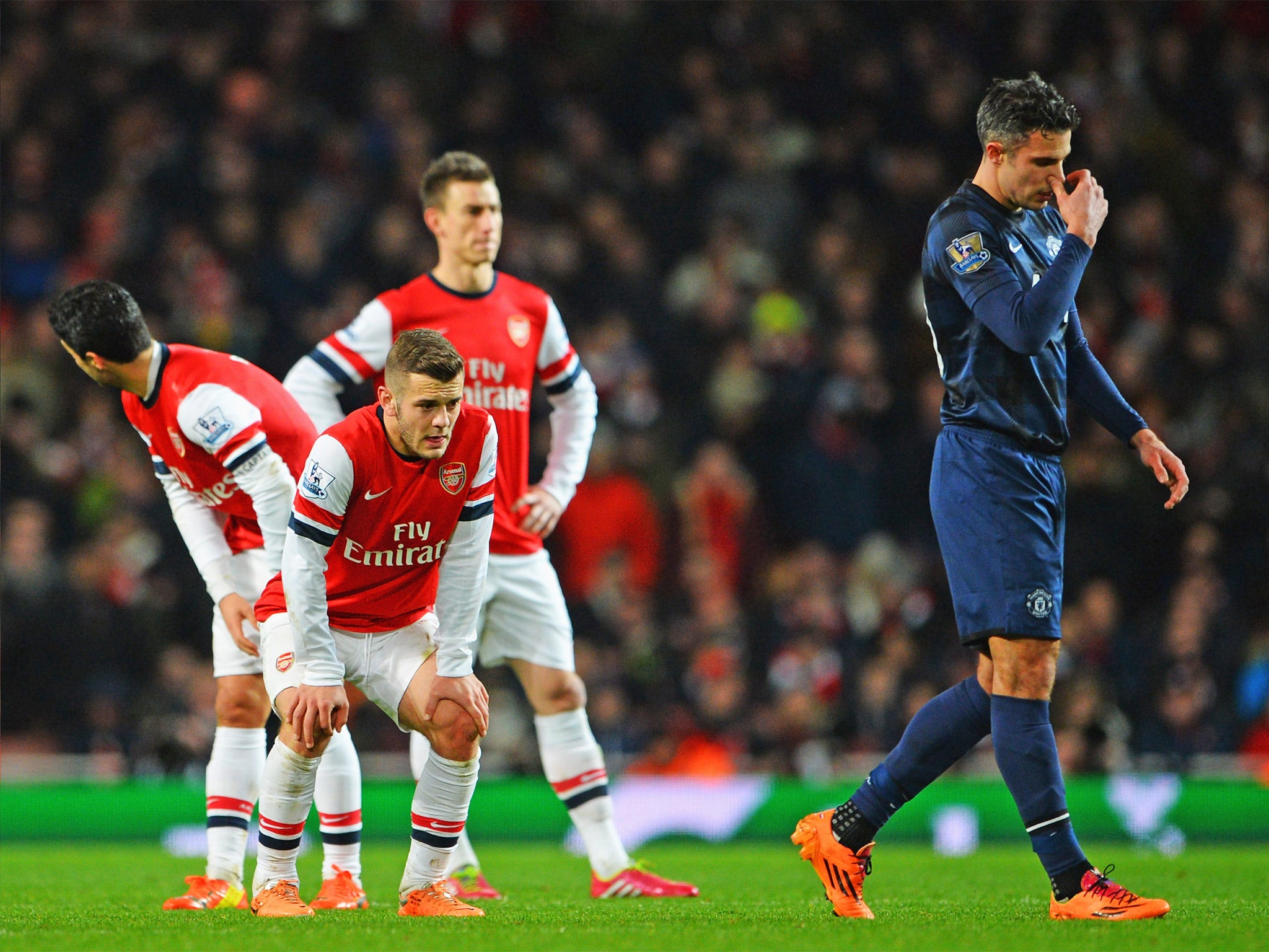 Arsenal players, current and former, endured a frustrating evening at the Emirates