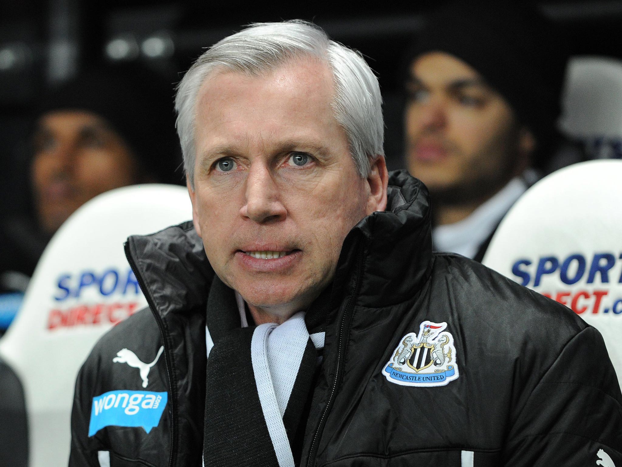 Newcastle United manager Alan Pardew looks on