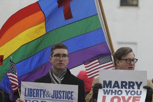Controversy has brought demonstrations in Virginia over whether the state's ban on gay marriage is unconstitutional