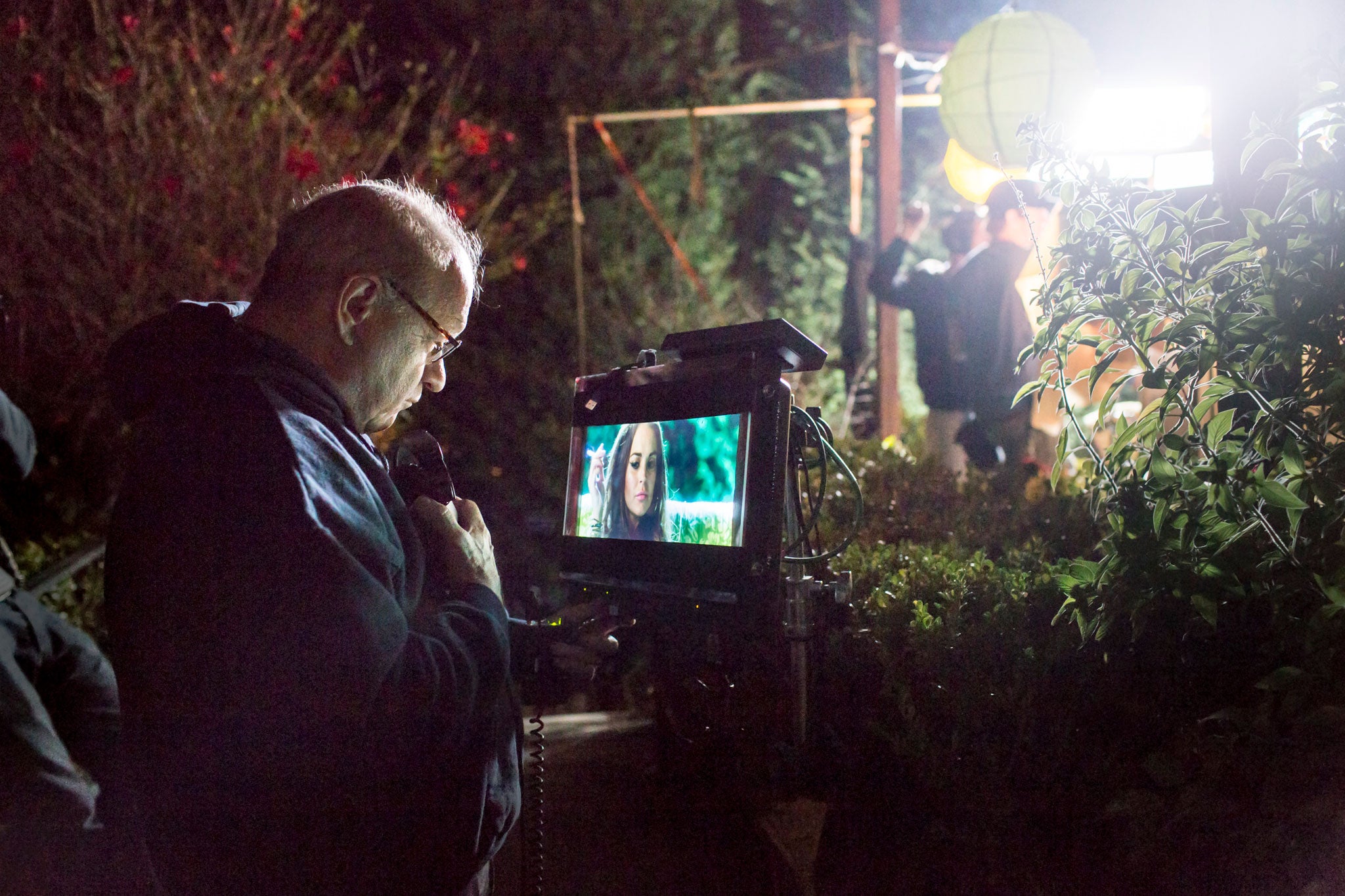 Schrader on the set of his new film 'The Canyons'