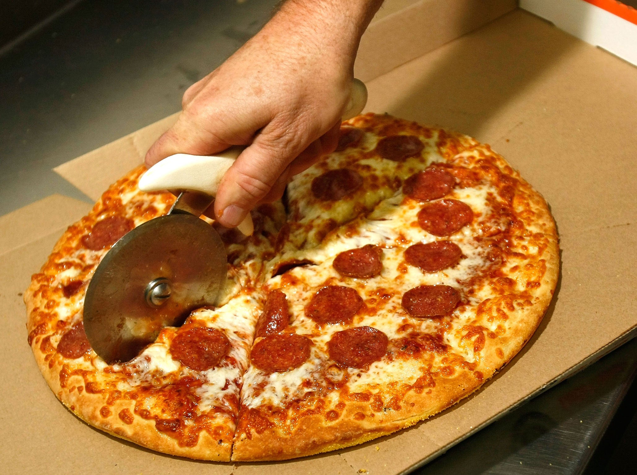 Scientists are creating pizza that could last as long as fresh pizza, such as the deep pan in this picture