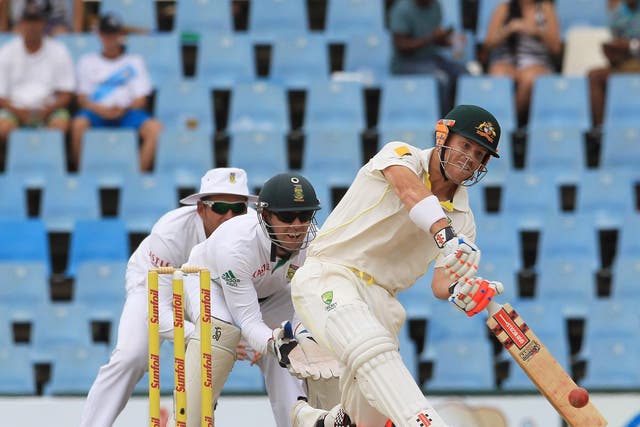 David Warner goes on the attack on his way to a century at Centurion