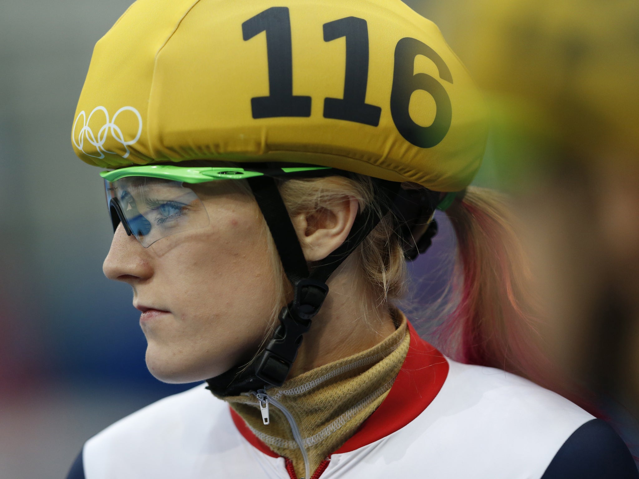 Elise Christie was ruled to have failed to finish in the short track speed skating 1500m on Saturday morning