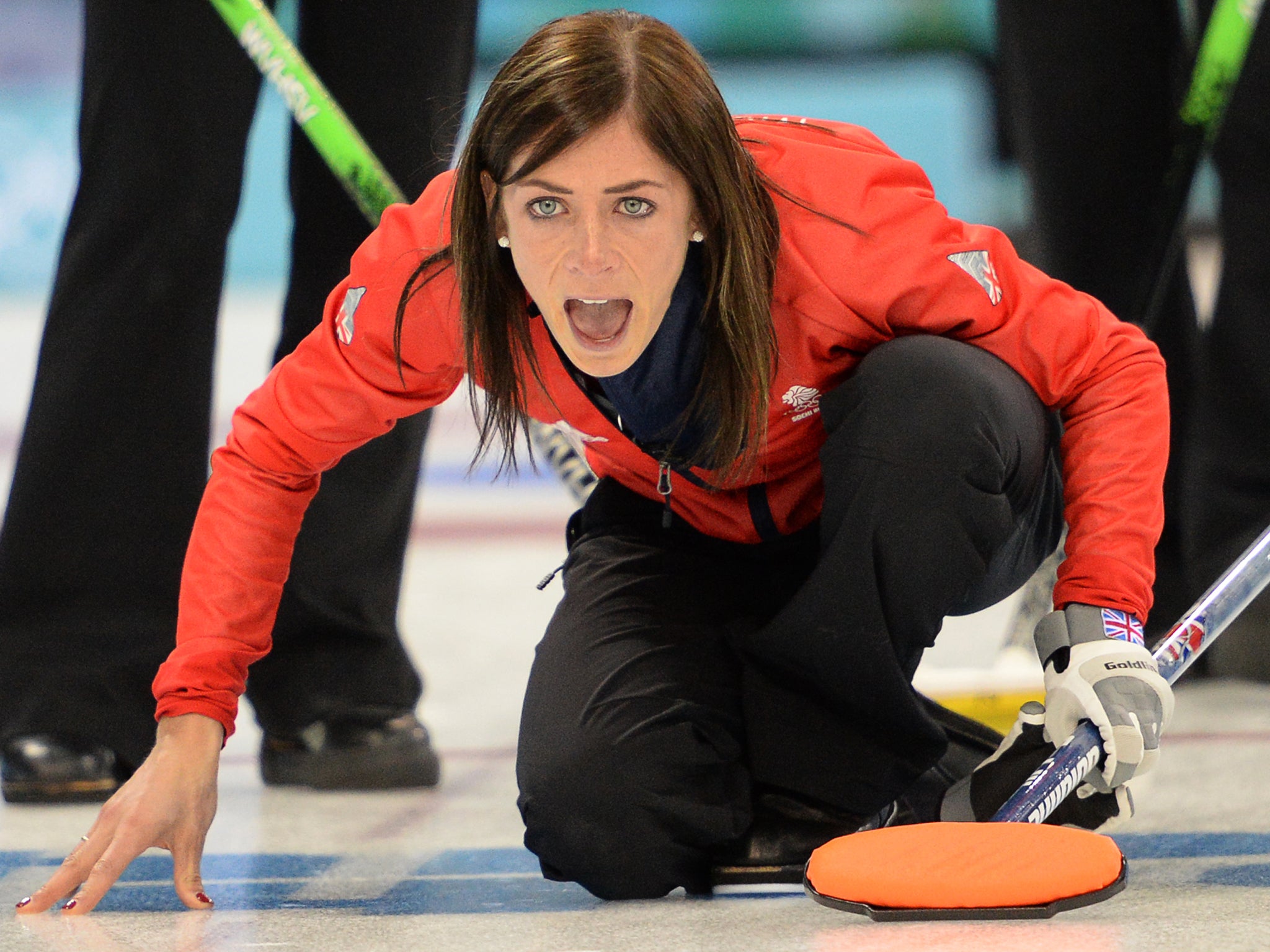 Great Britain women's curling team captain Eve Muirfield took three shots on the hammer to win their match with South Korea 10-8
