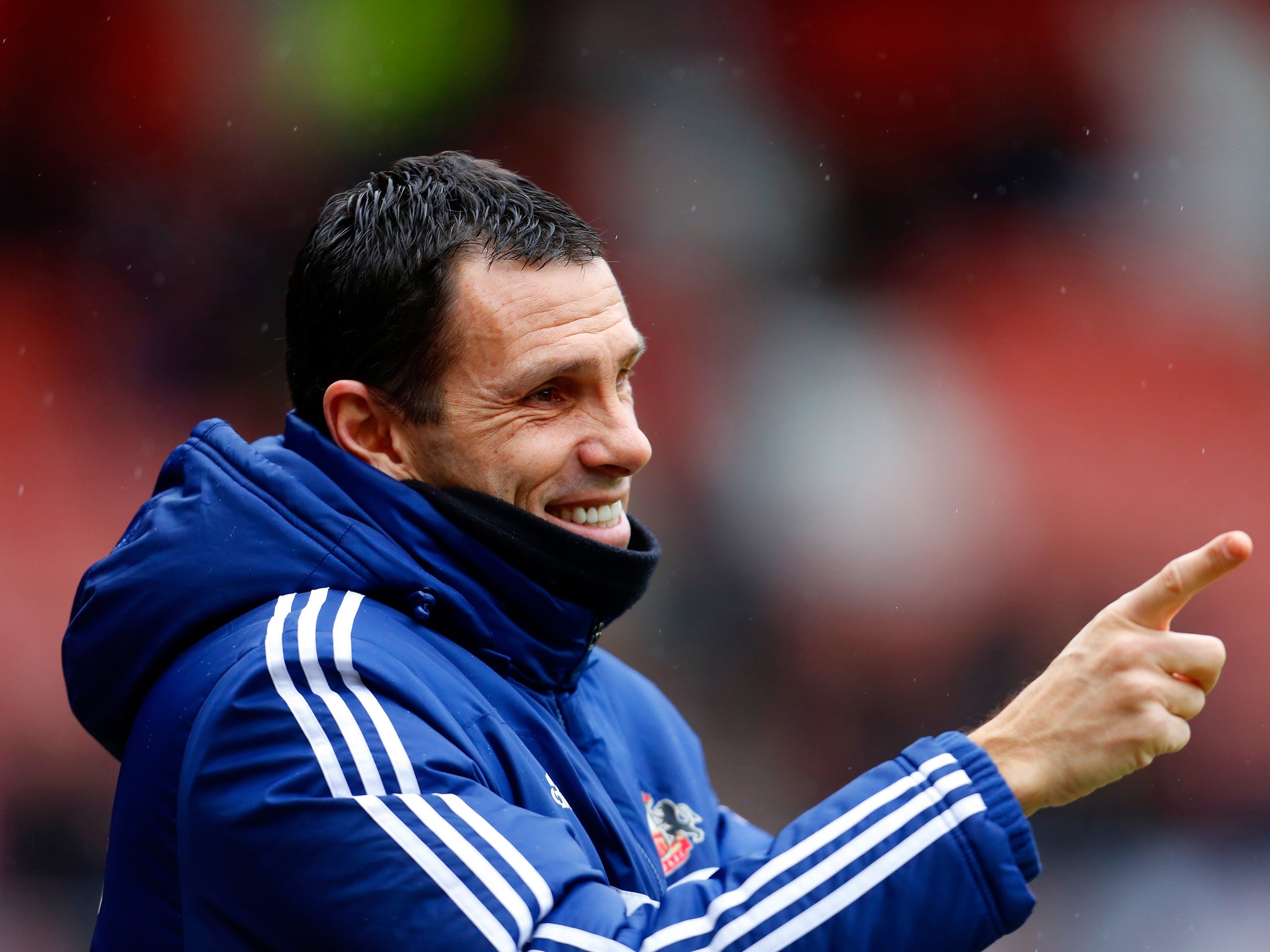 Sunderland manager Gus Poyet looks pleased enough with Gardener's opener