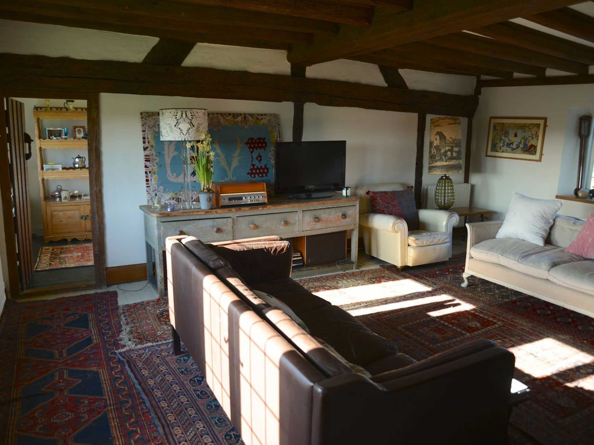 The softly rustic sitting room