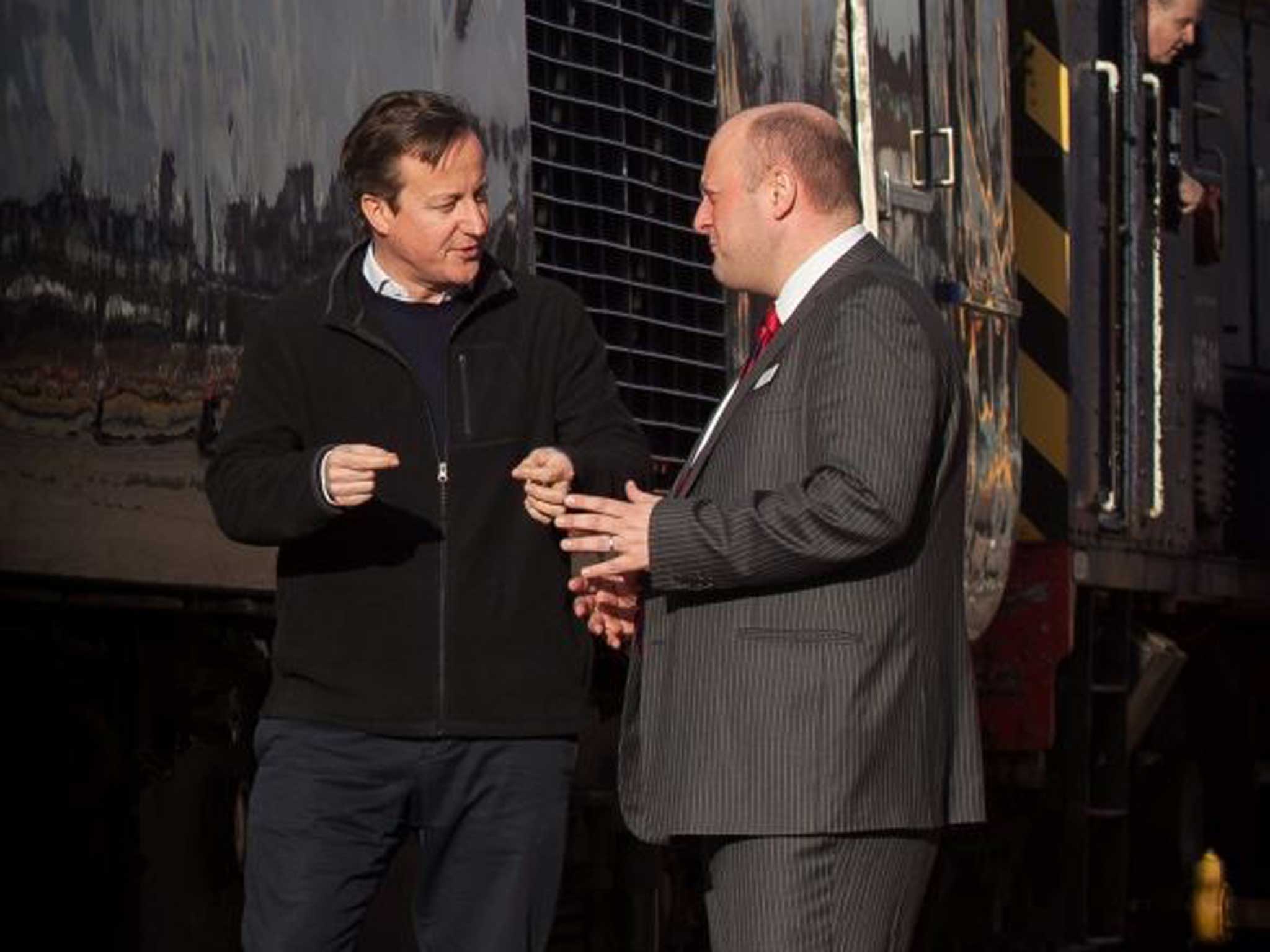 Speaking with railway staff