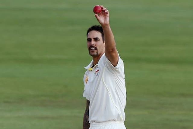 Fast and furious: Mitchell Johnson took another five wickets yesterday