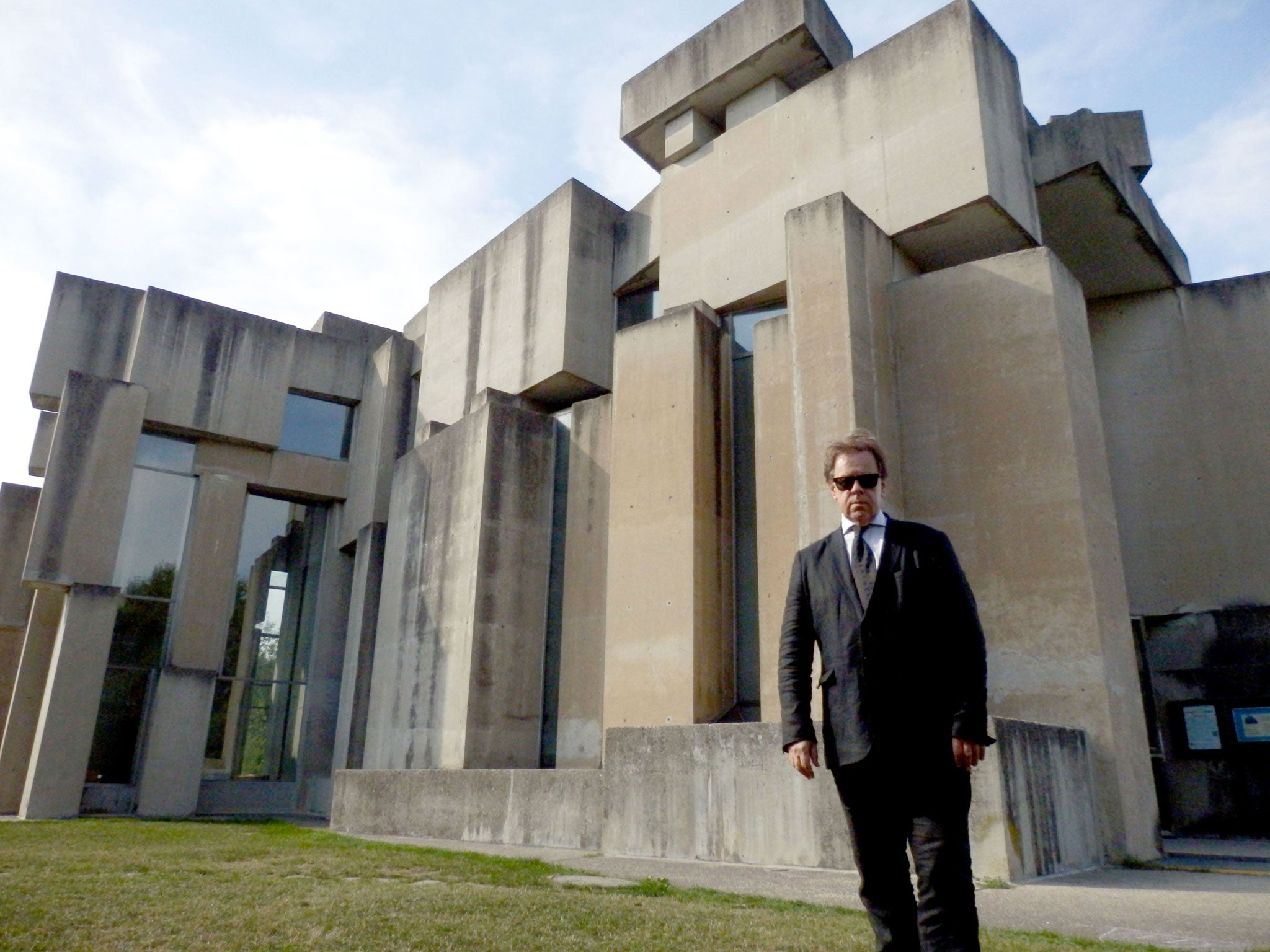 He's been around the blocks: Jonathan Meades at the Wotruba Church in Vienna in 'Bunkers, Brutalism and Bloody-mindedness: Concrete Poetry'