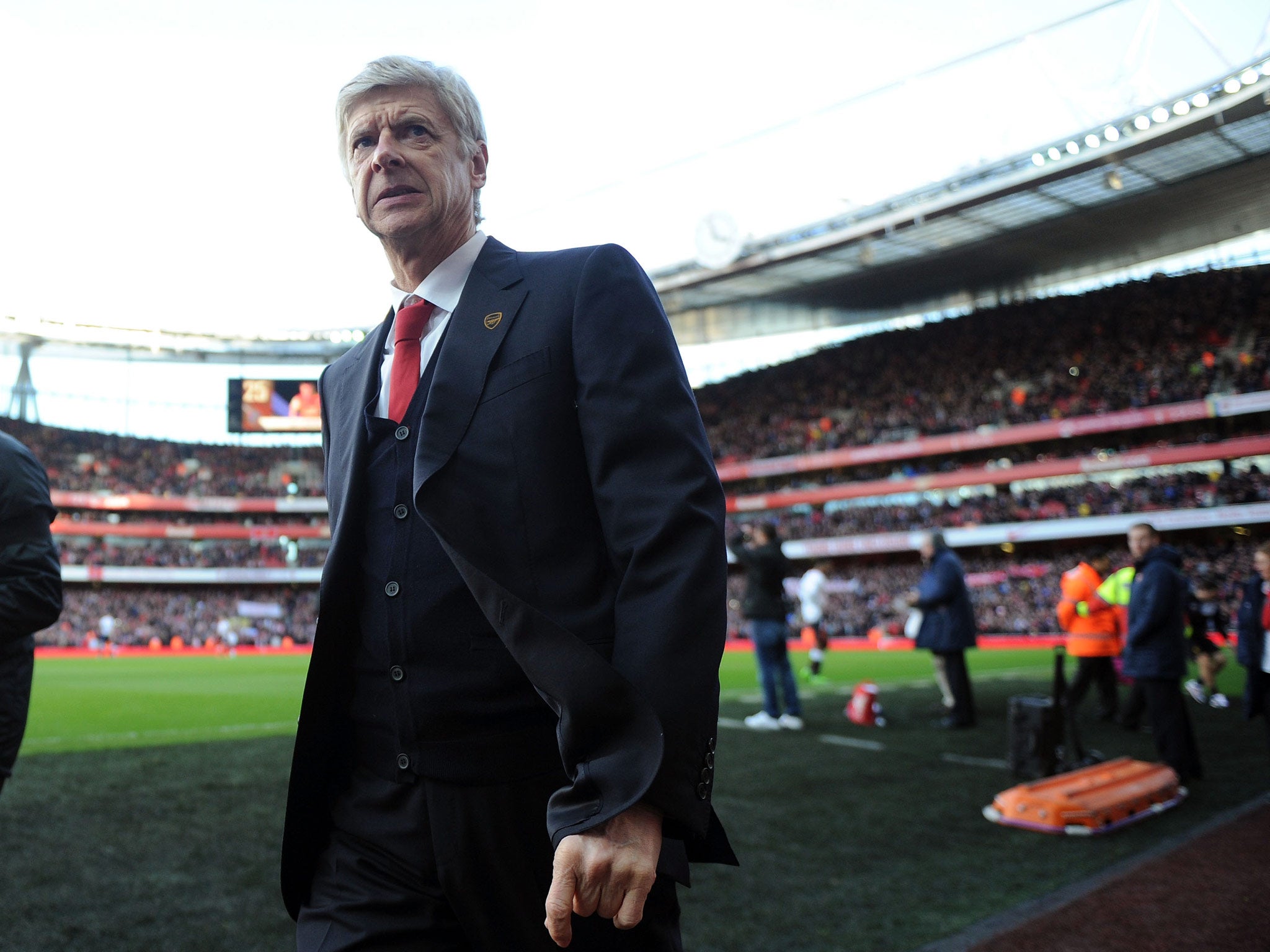 Arsene Wenger pictured during Arsenal's 2-1 win over Liverpool in the FA Cup