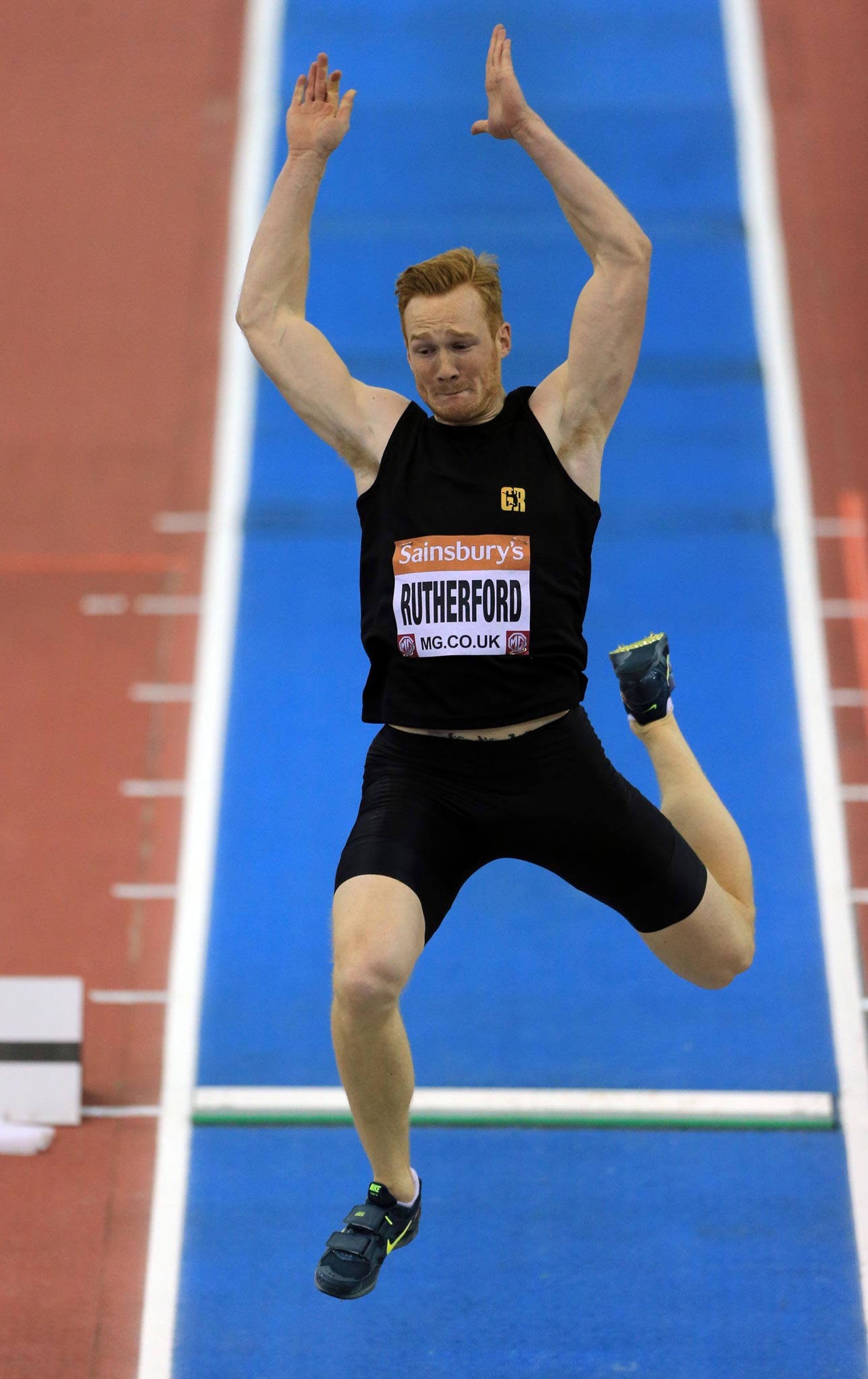 Greg Rutherford finished third in Saturday’s long jump in Birmingham