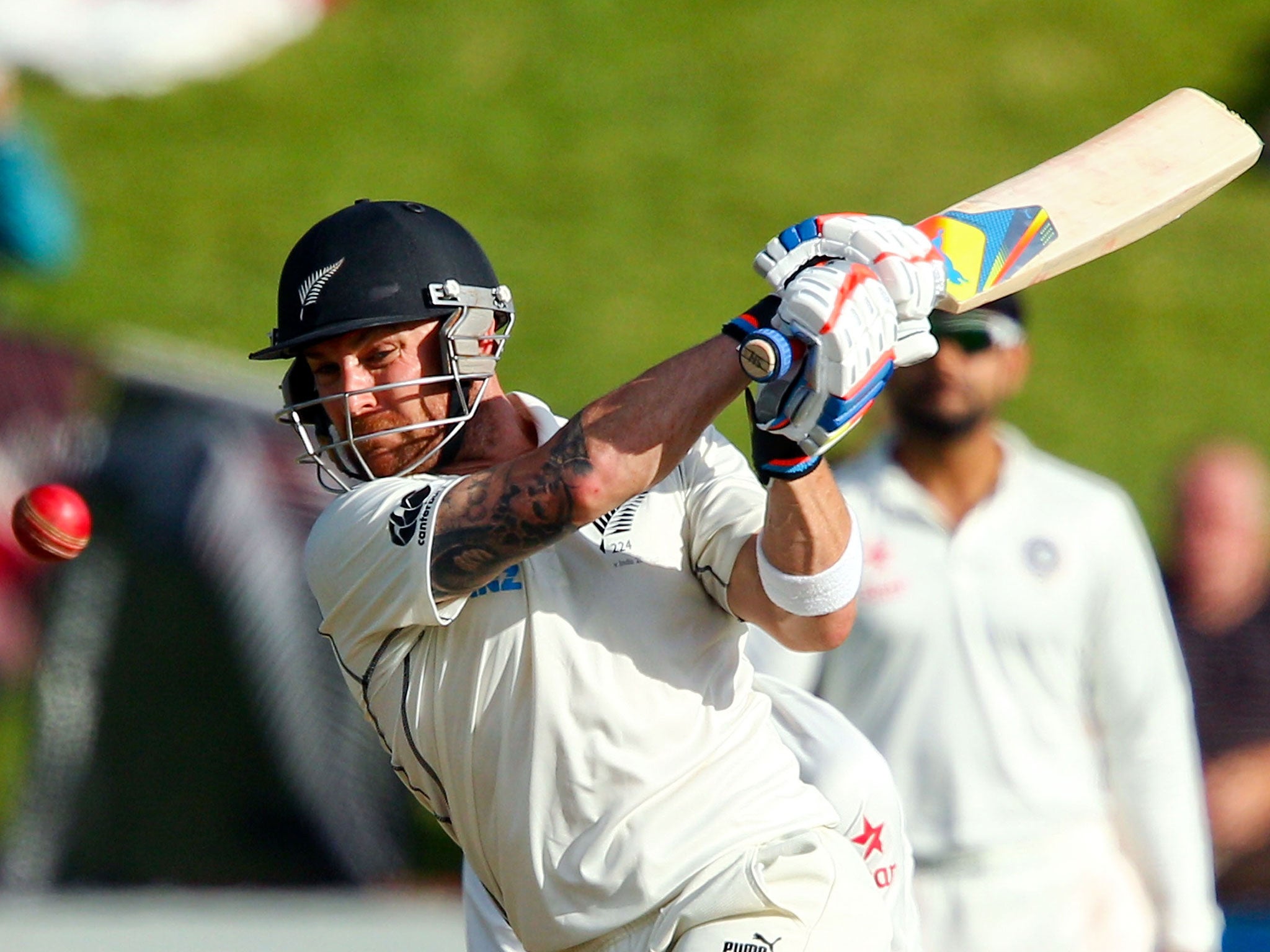 Brendan McCullum hit 281 not-out on day four of the Second Test between New Zealand and India