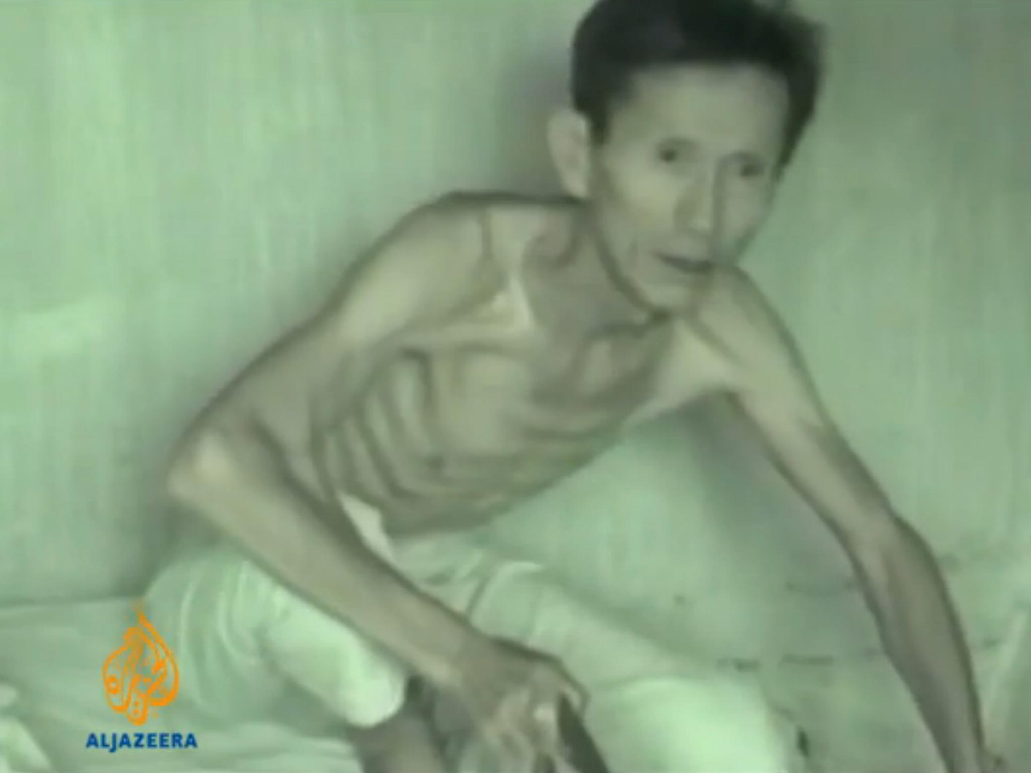 A man suffering from extreme starvation shown in an Al Jazeera report on North Korea.