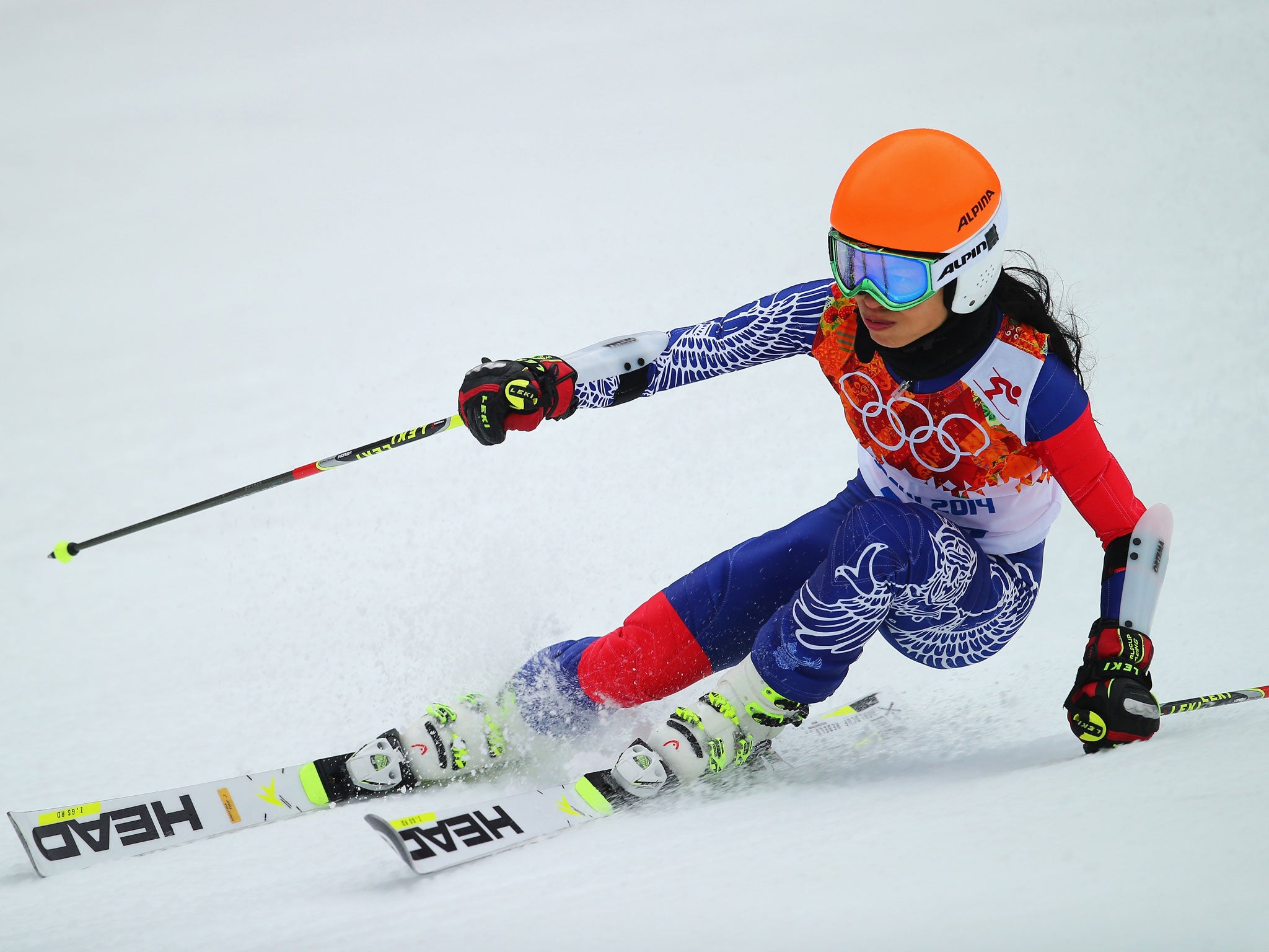 Vanessa-Mae finished 74th after her first run in the women's giant slalom