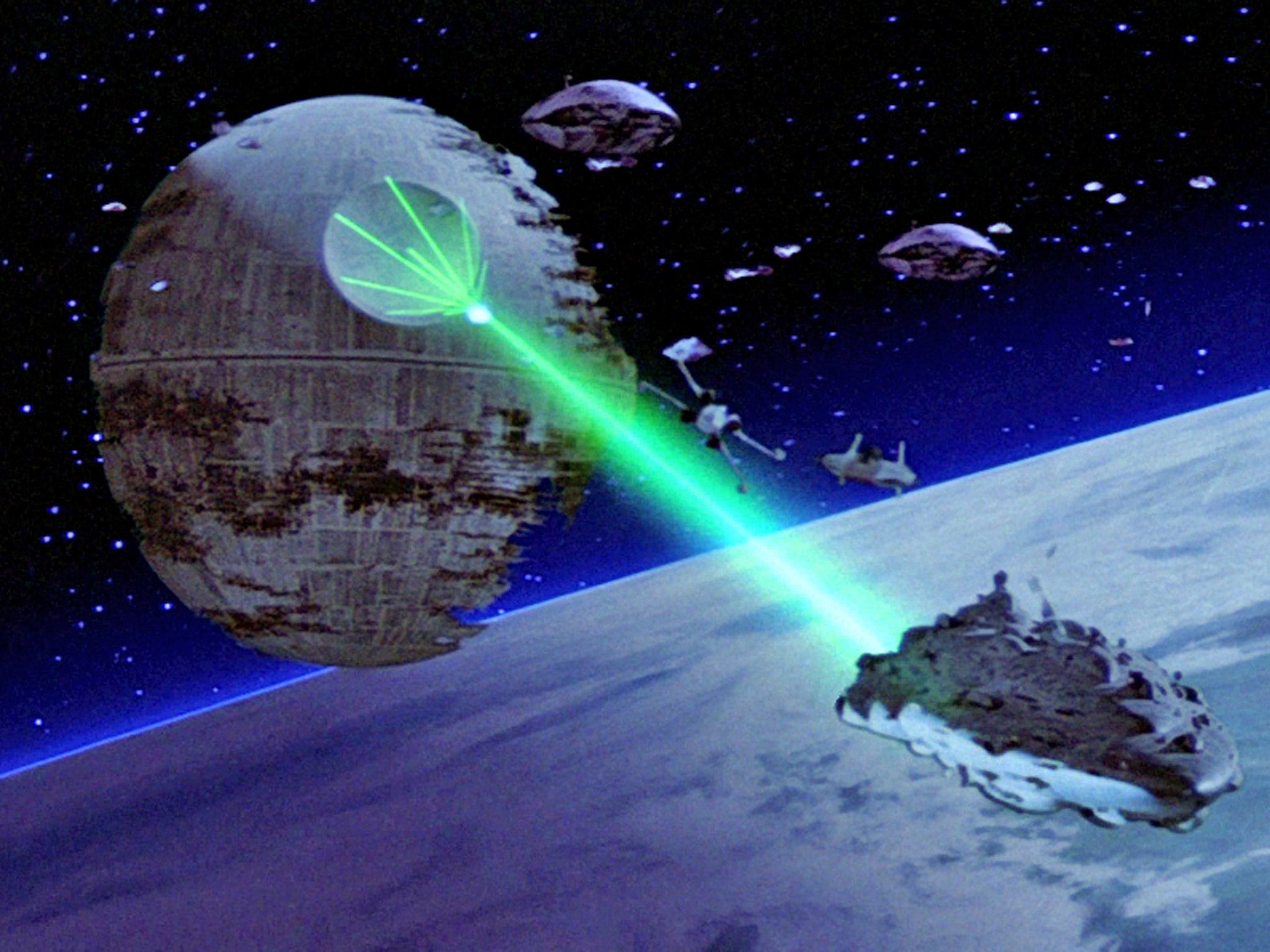 The Death Star fires its laser in 'Star Wars: Return of the Jedi'