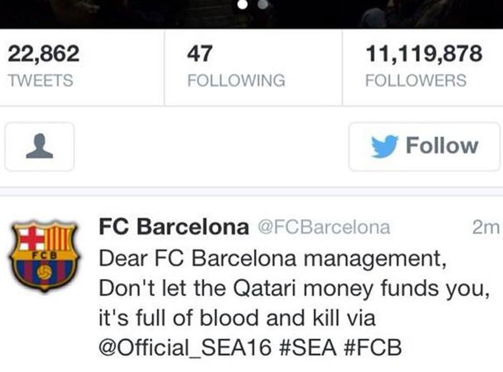 Barcelona's Twitter account last night