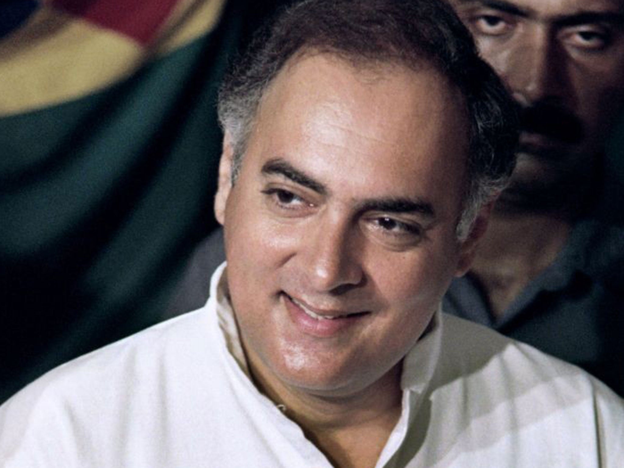 A 1991 photograph of National Congress leader Rajiv Gandhi, who was assassinated 23 years ago