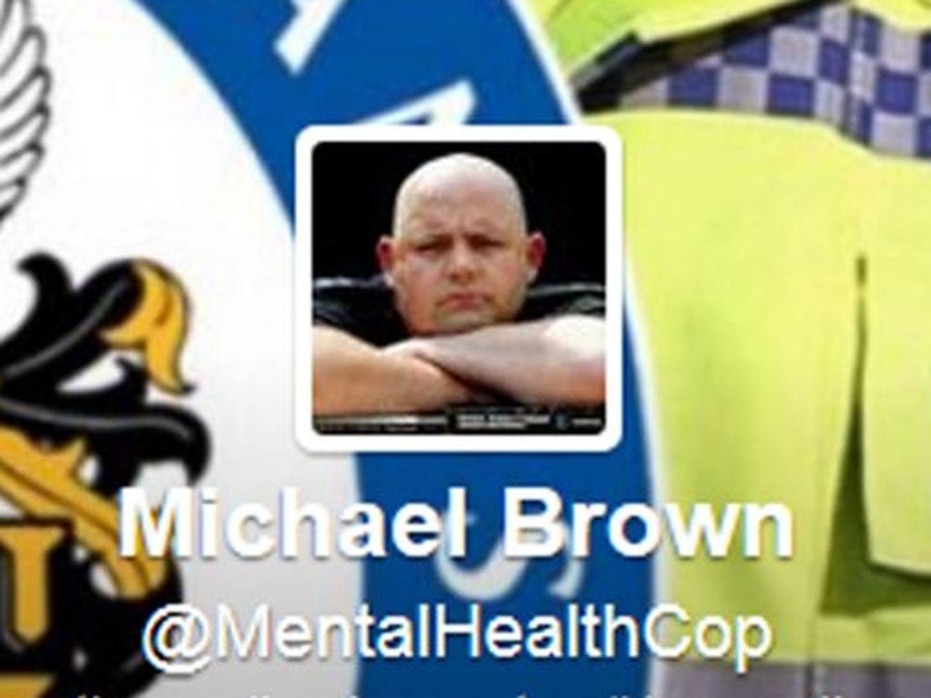Screen grab taken from the Twitter feed of Michael Brown @MentalHealthCop as the account of the police inspector who has an interest in mental health issues has been reinstated after an internal inquiry by his force.