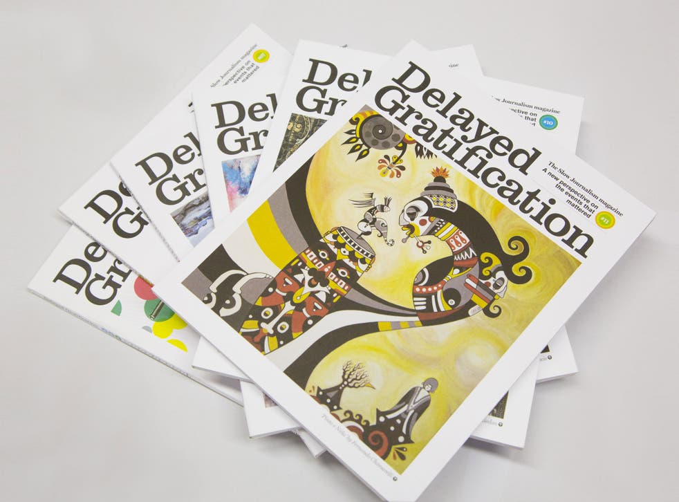 The news-based Delayed Gratification is one of 22 independent titles distributed by Stack