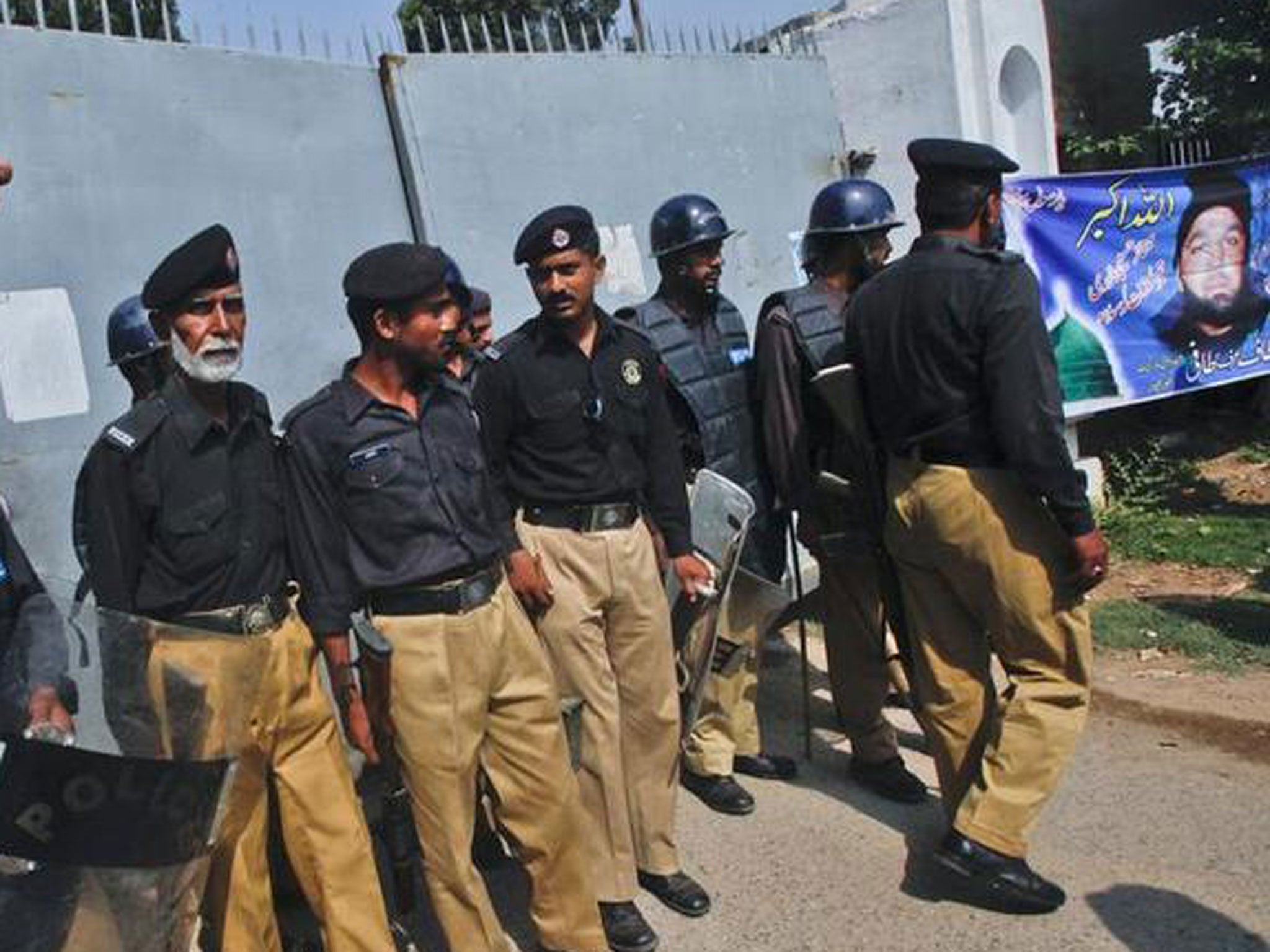 Officers outside Adiala jail