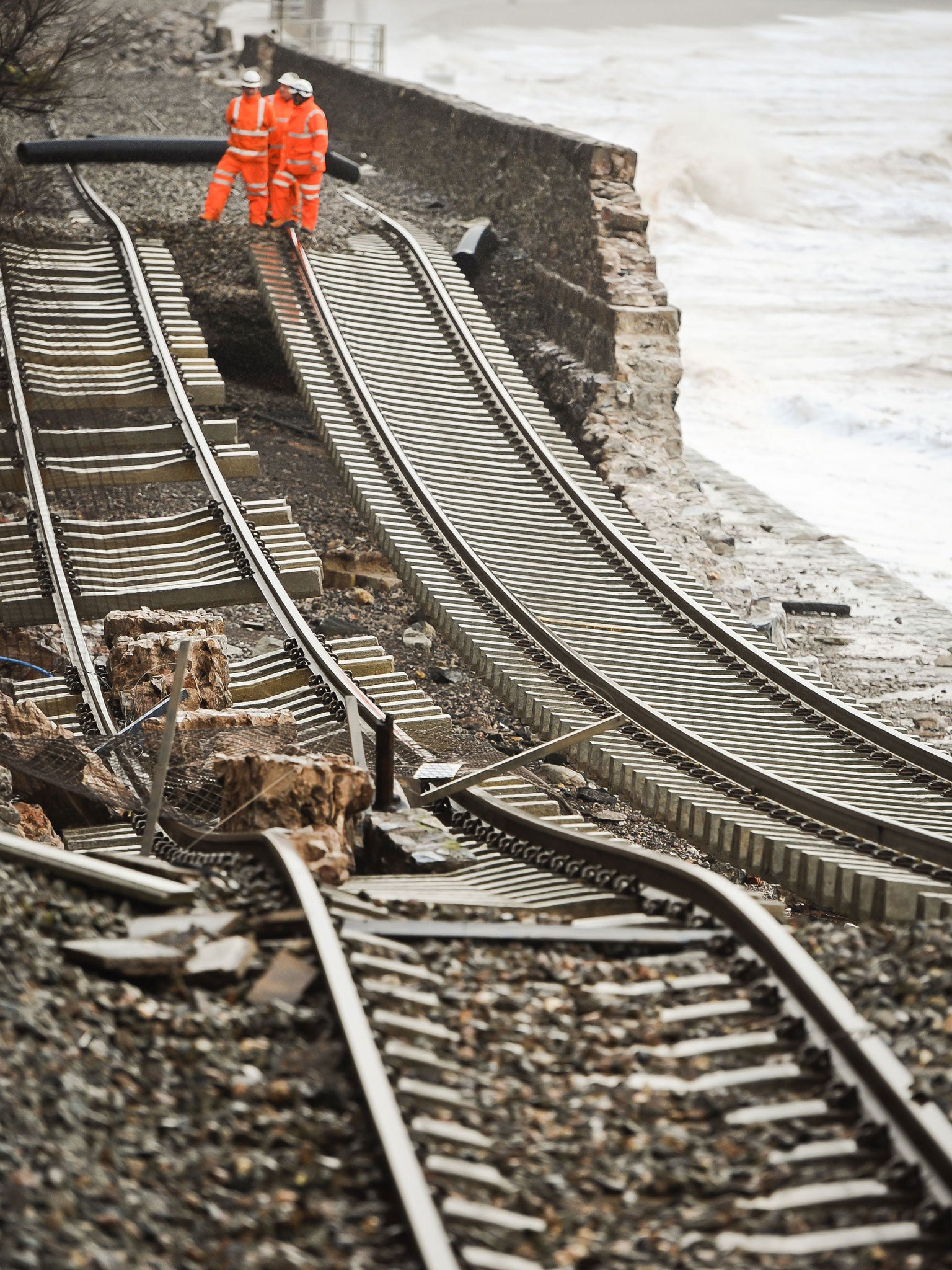 The railway line in Dawlish, Devon, will not be repaired until mid-April
