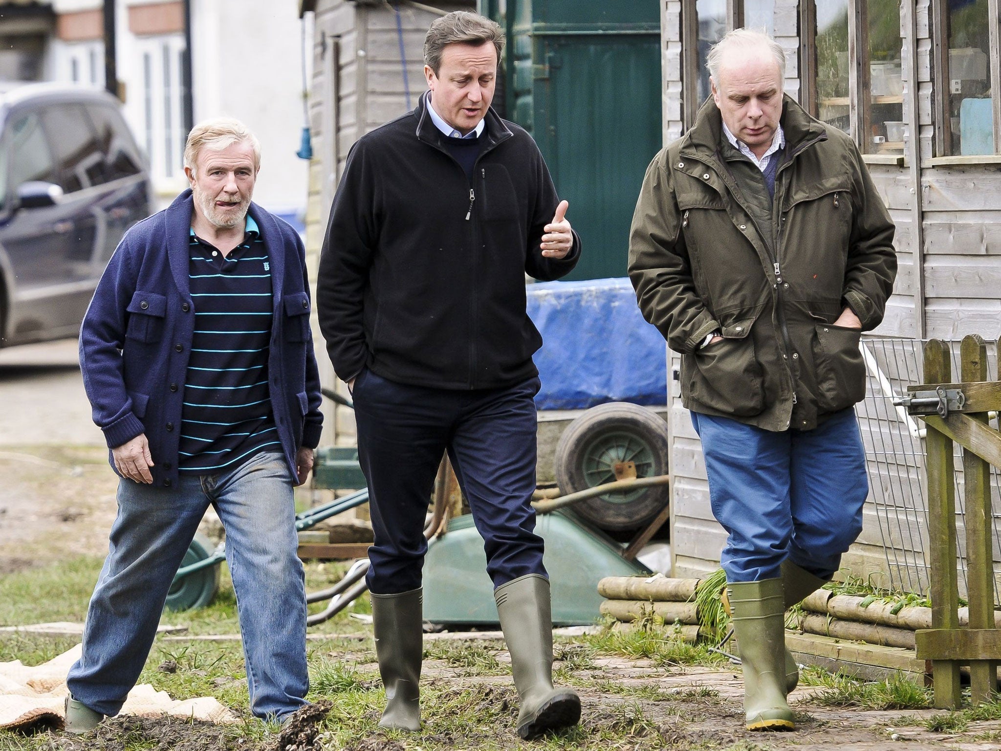 Prime Minister David Cameron visited Pembrokeshire, Wales and the Somerset Levels in England