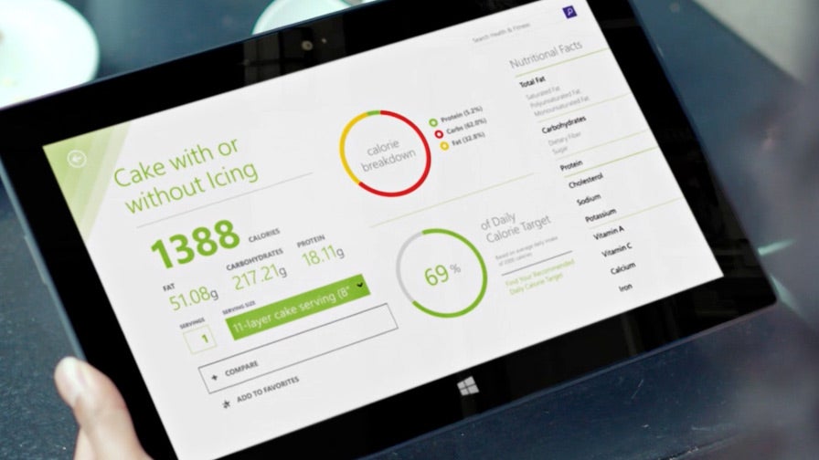 Microsoft's new app lets users set calorie goals, record what they eat and create exercise regimes.