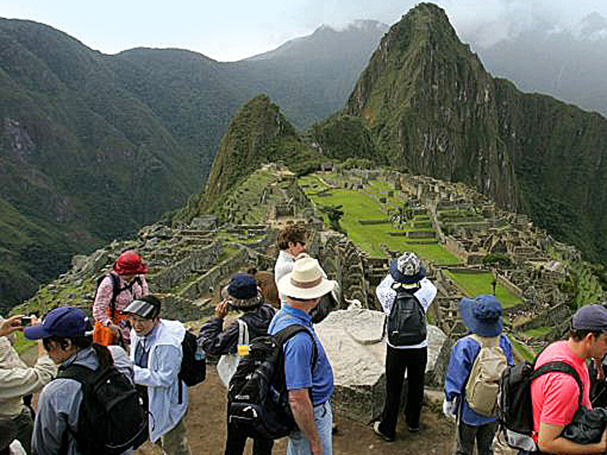 Peak season: the trail to Machu Picchu can be crowded with mobile-wielding tourists