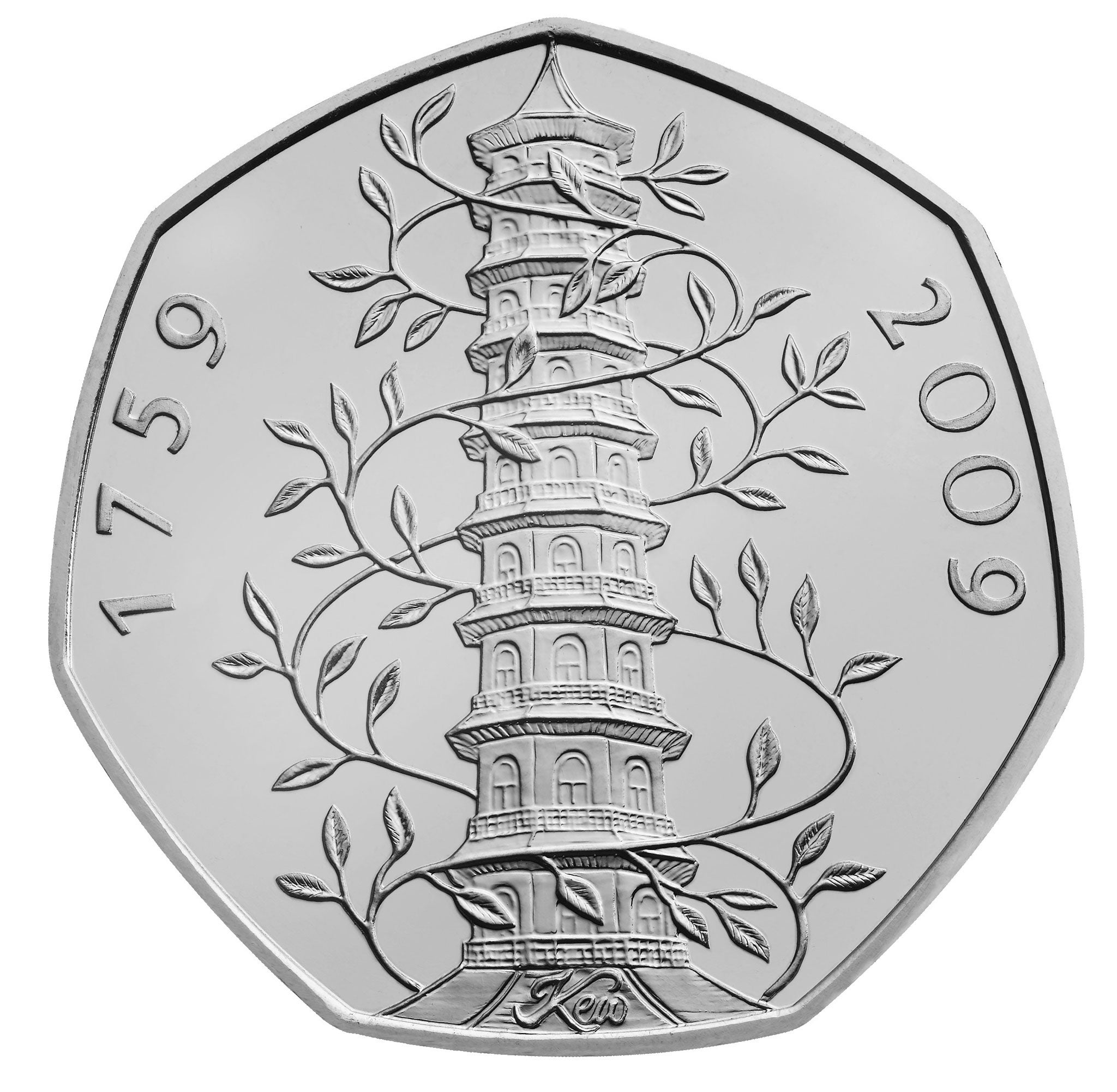 Undated photo issued by the Royal Mint shows the Kew Gardens 50p which was released in 2009 - now described as 'incredibly rare'