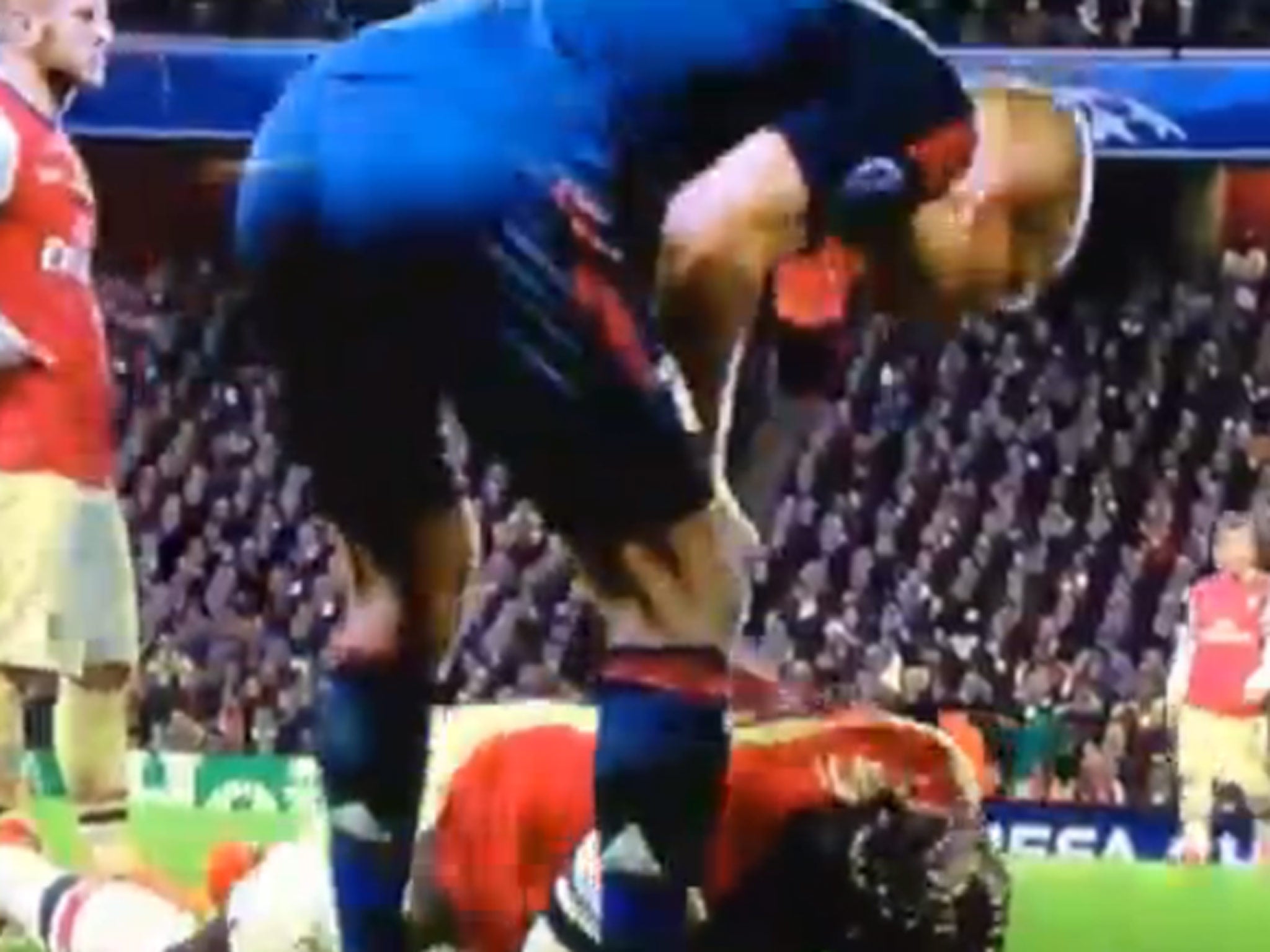 TV pictures appeared to show Robben spitting at Sagna